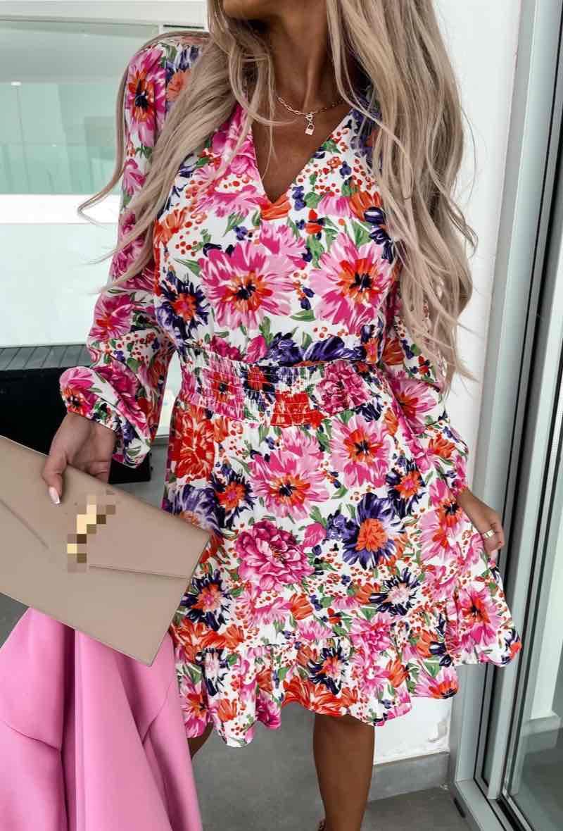 Shona Pink Floral Mini Dress