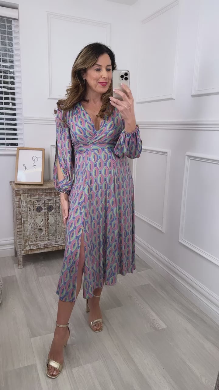 Loyola Purple Split Sleeve Dress