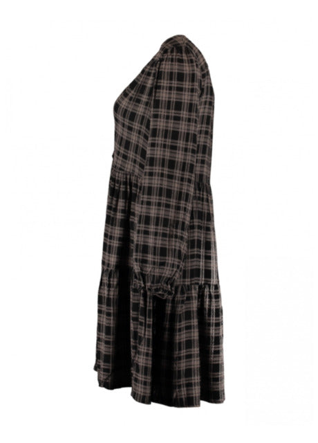 Mia Beige Check Smock Dress