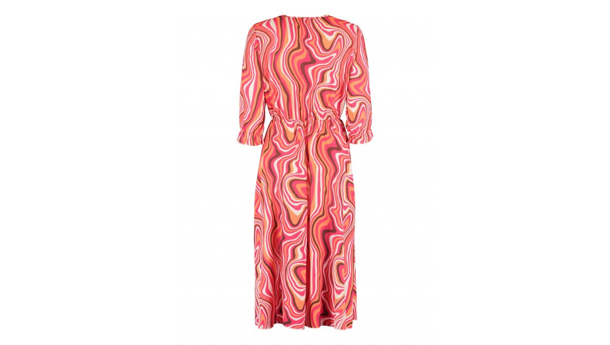 Karen Pink Waves Wrap Dress