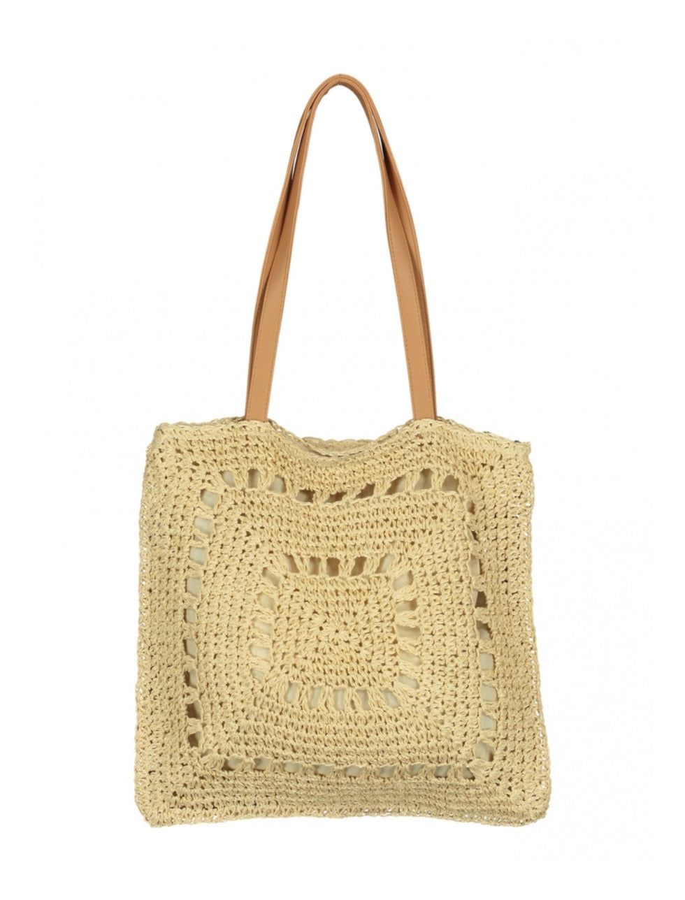 Philine Beige Straw Tote Bag