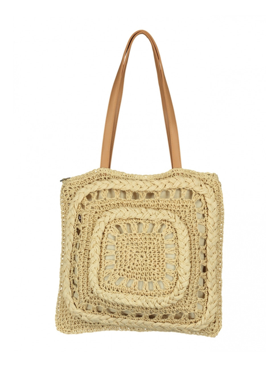 Philine Beige Straw Tote Bag