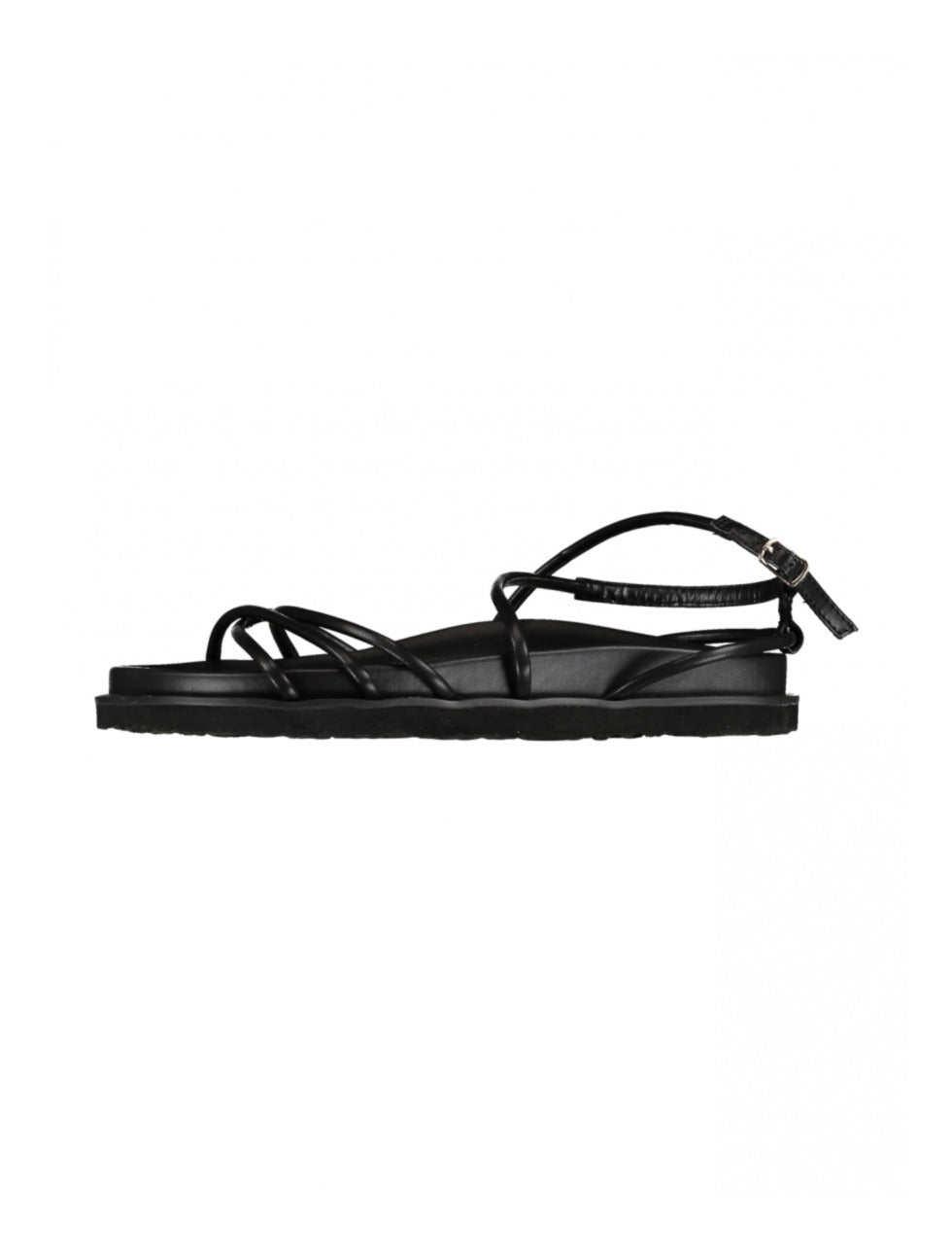 Melek Black Flat Sandals