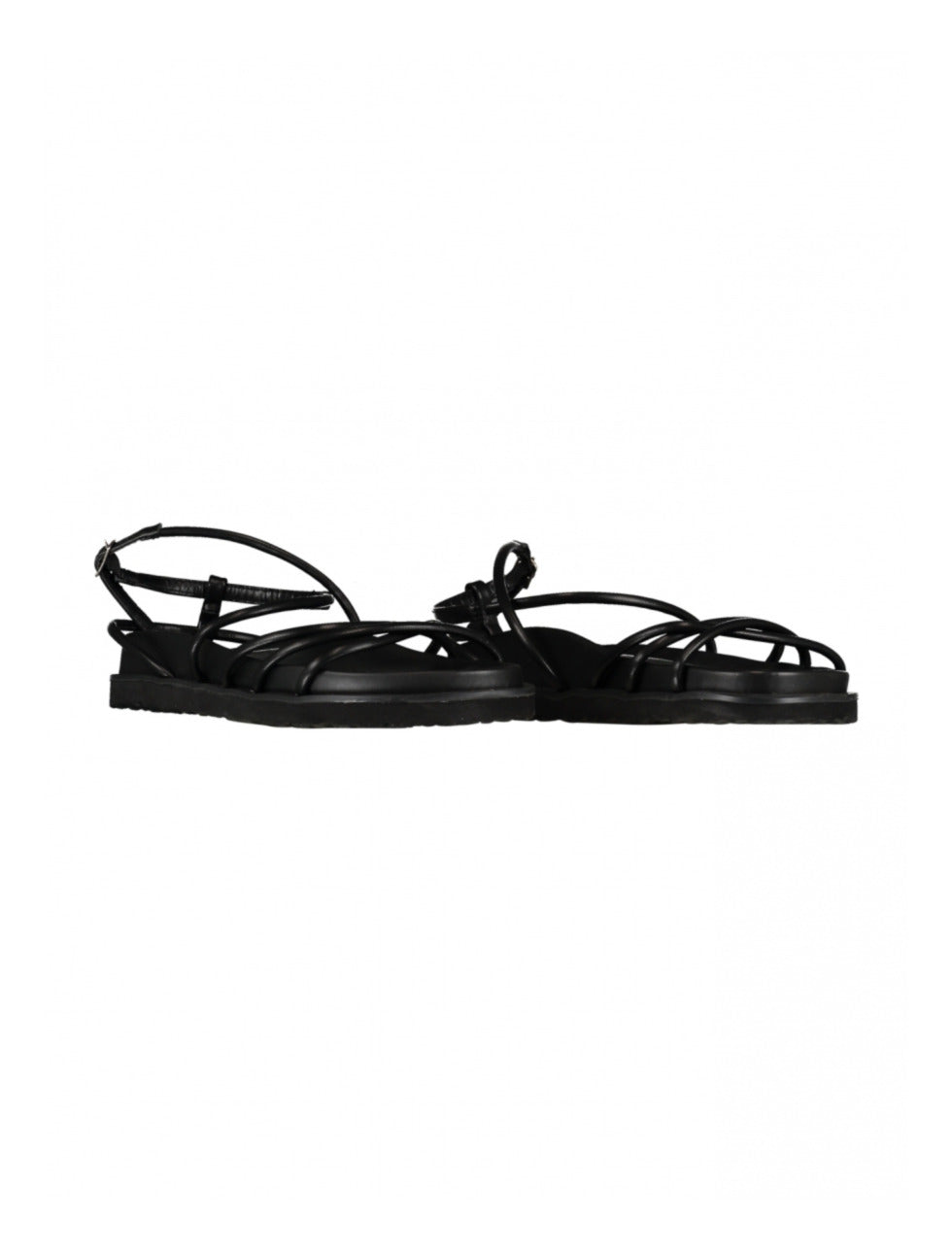 Melek Black Flat Sandals