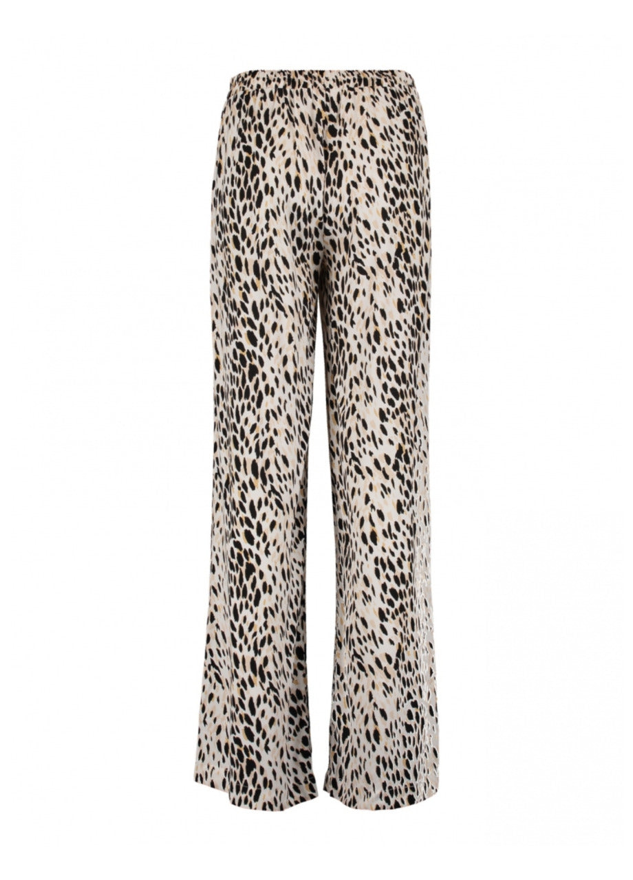 Talia Beige Leo Print Trousers