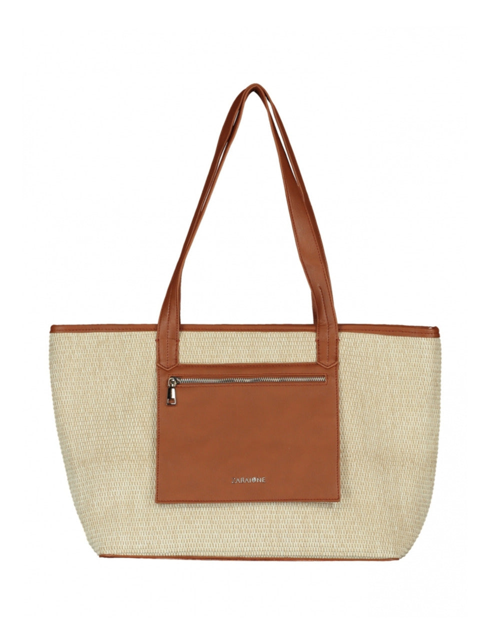 Tamina Beige Straw Tote Bag