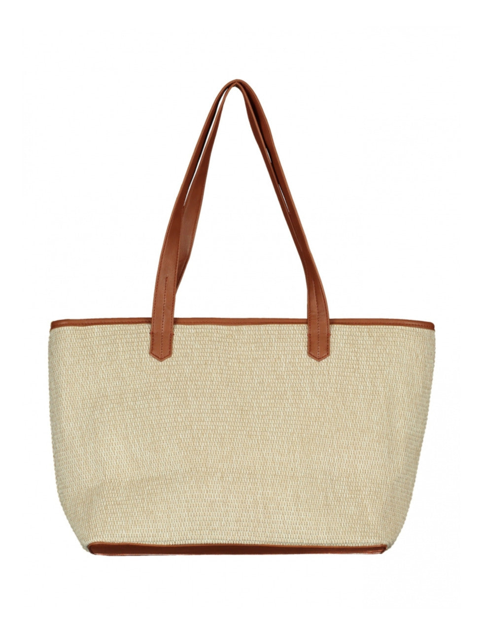 Tamina Beige Straw Tote Bag