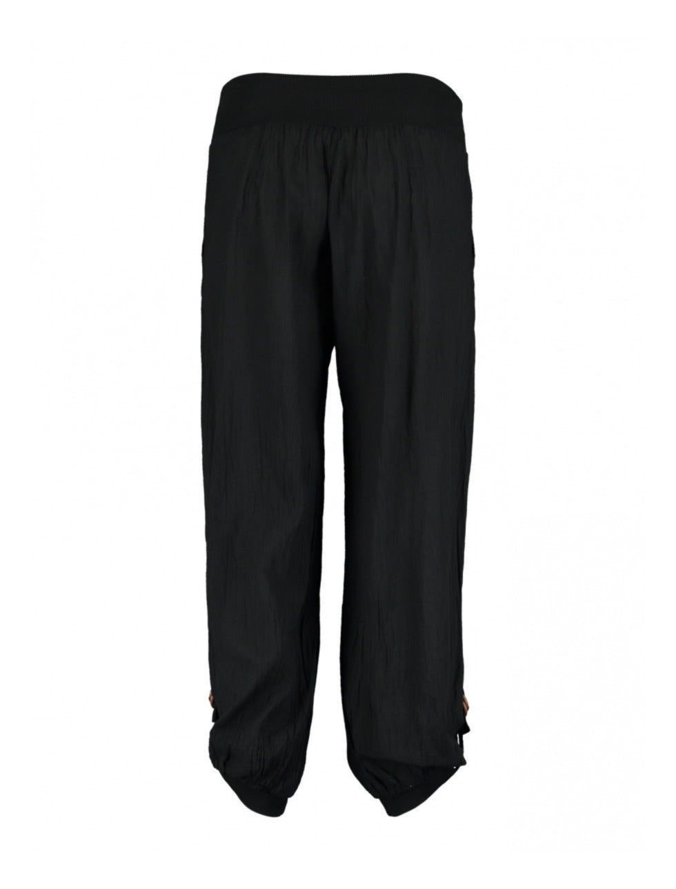 Jola Black Button Detail Harem Trousers