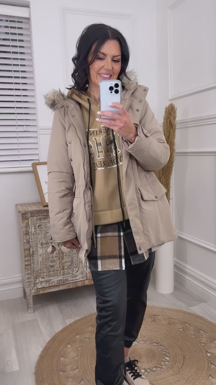 Demi Beige Parka Jacket