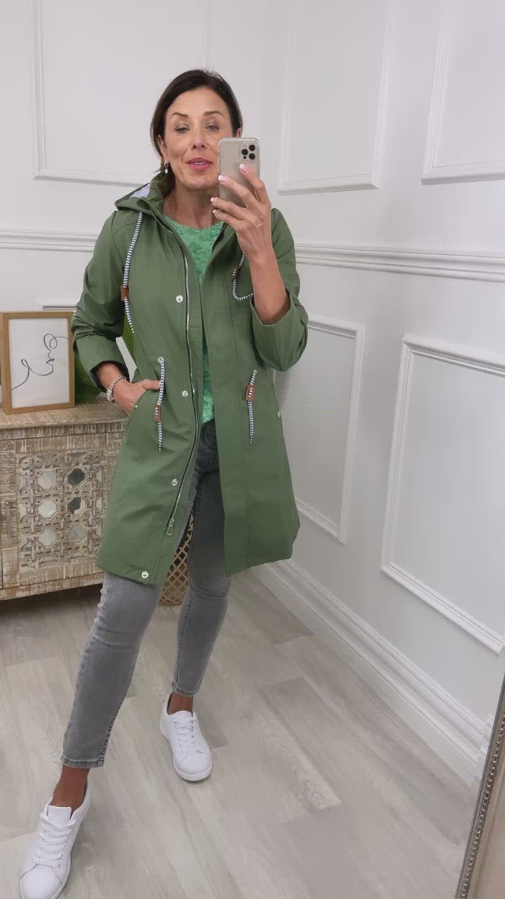 Charlotte Khaki Rain Jacket