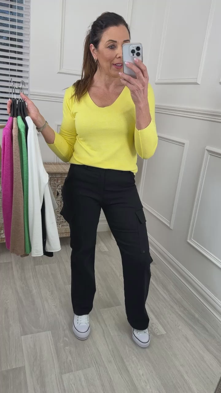 Ayda Yellow Fine Knit Top