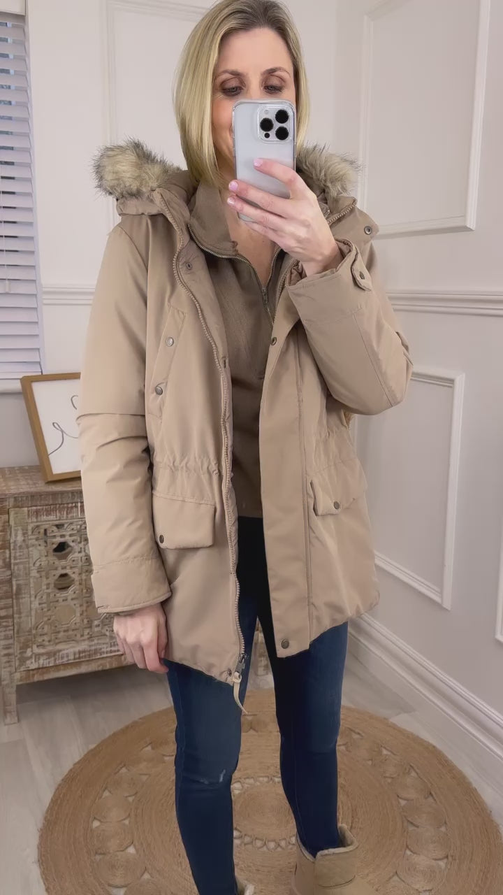 Demi Beige Parka Jacket