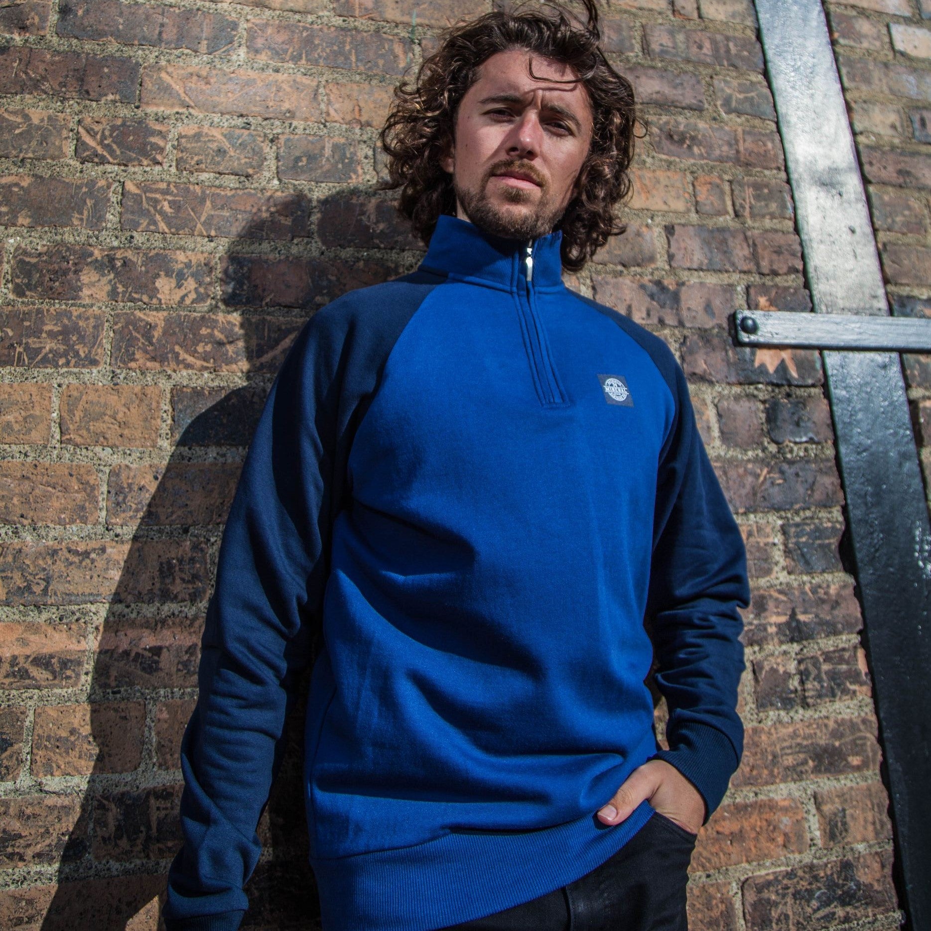 Gazi Navy Fleece Top