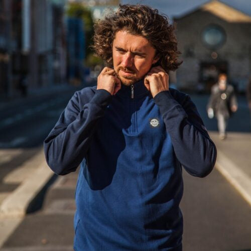 Gazi Navy Fleece Top