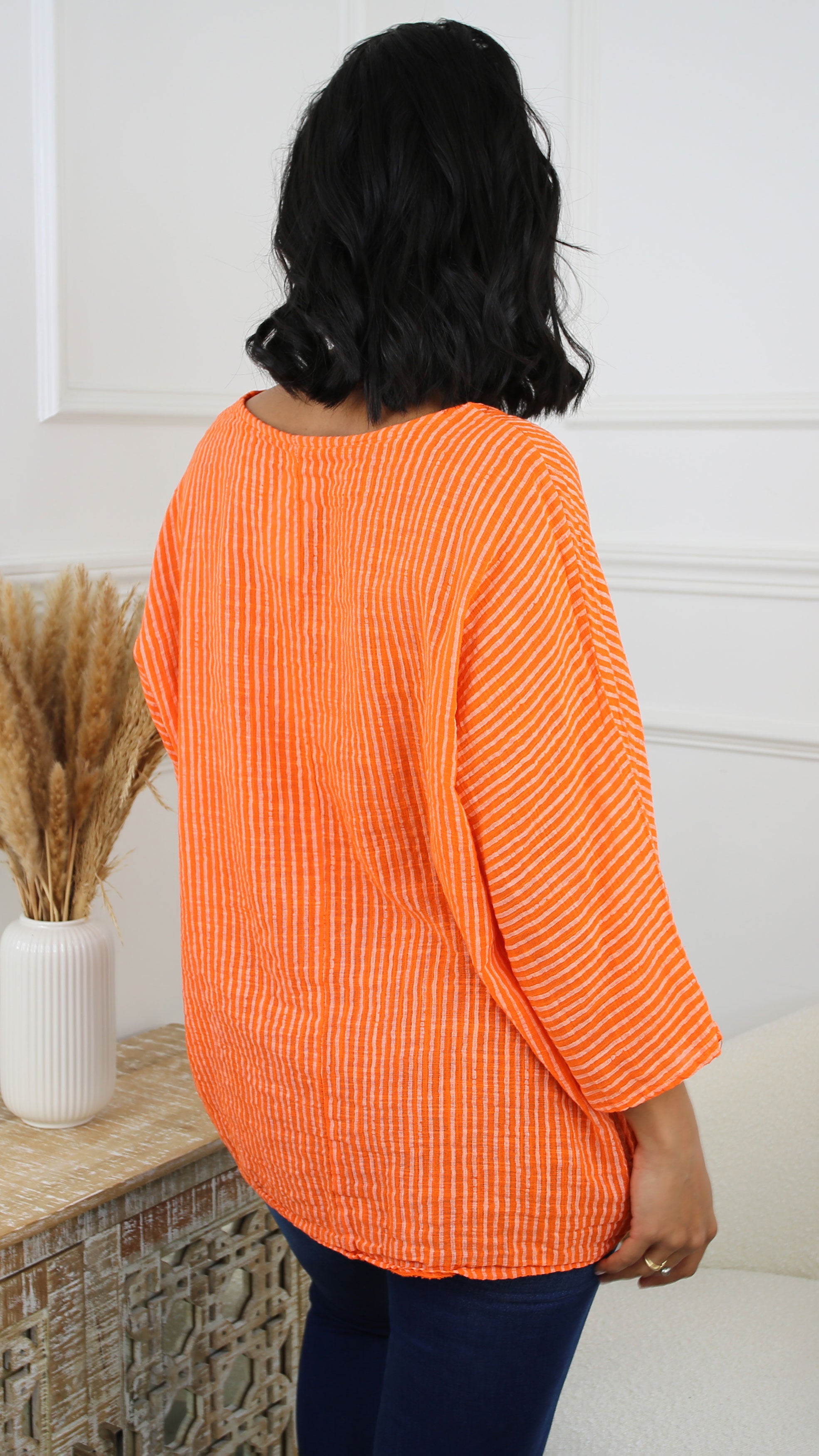 Kristen Orange Striped Top