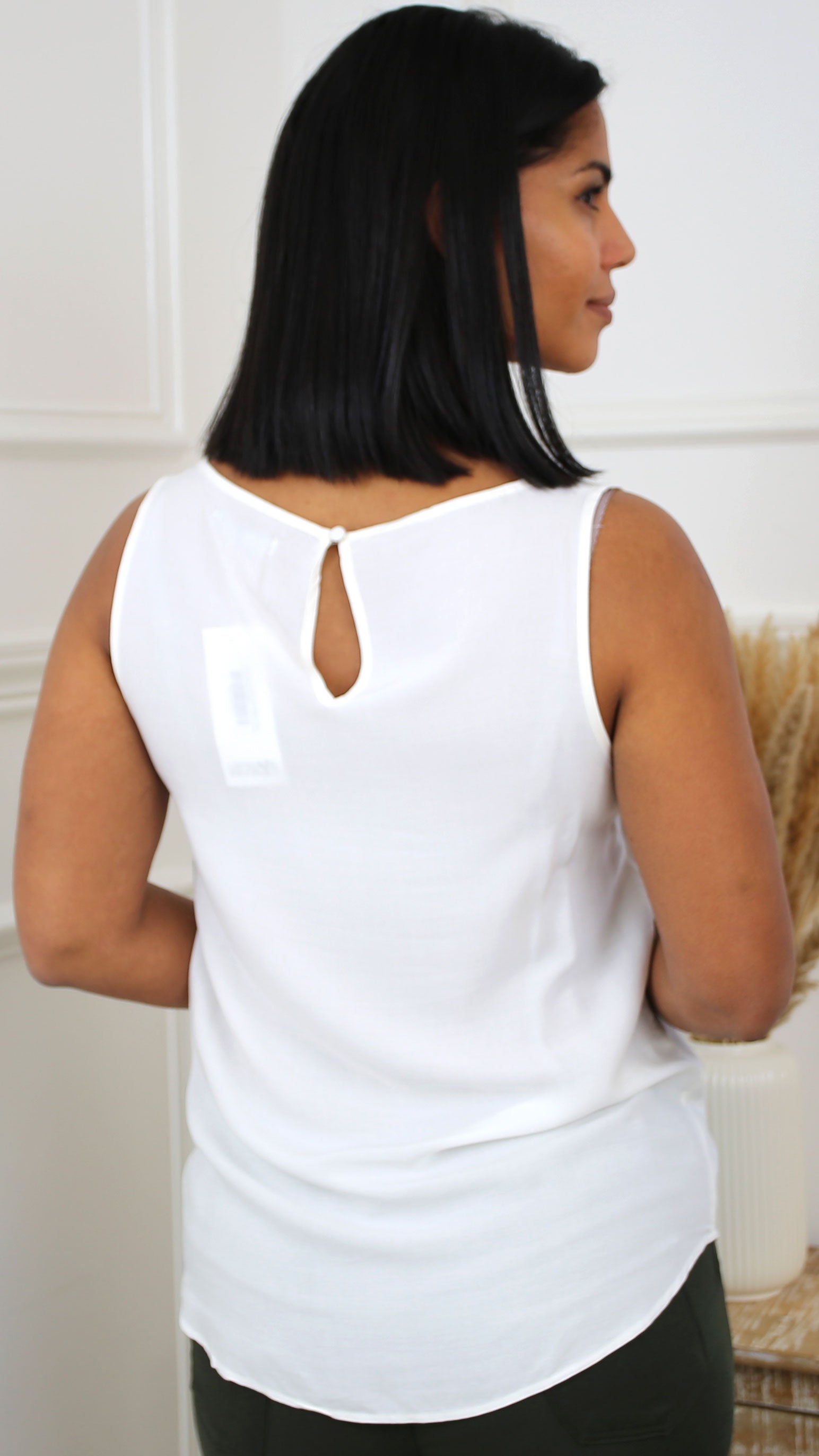 Robina Offwhite Sleeveless Top