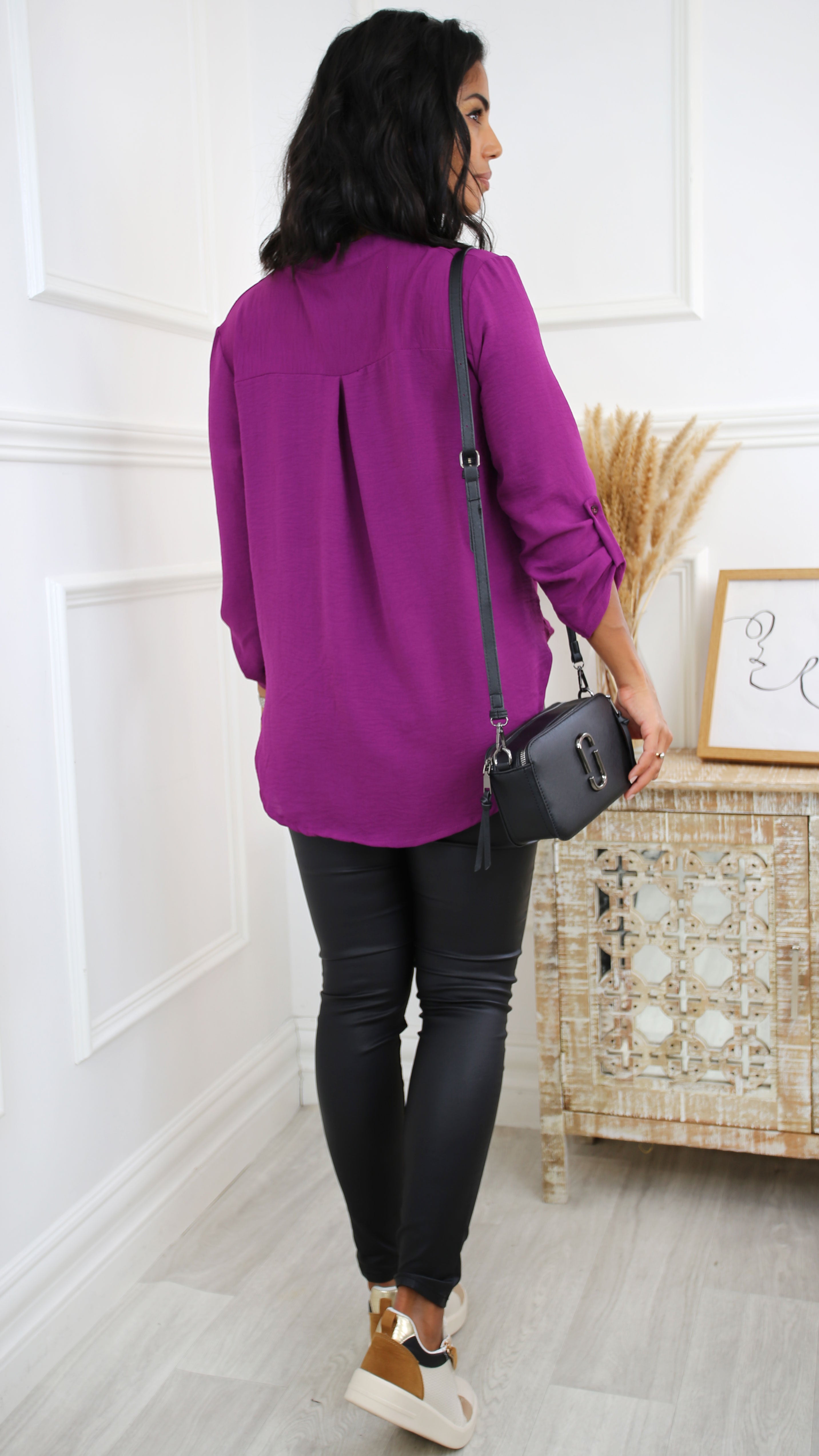 Darcy Purple Wrap Blouse