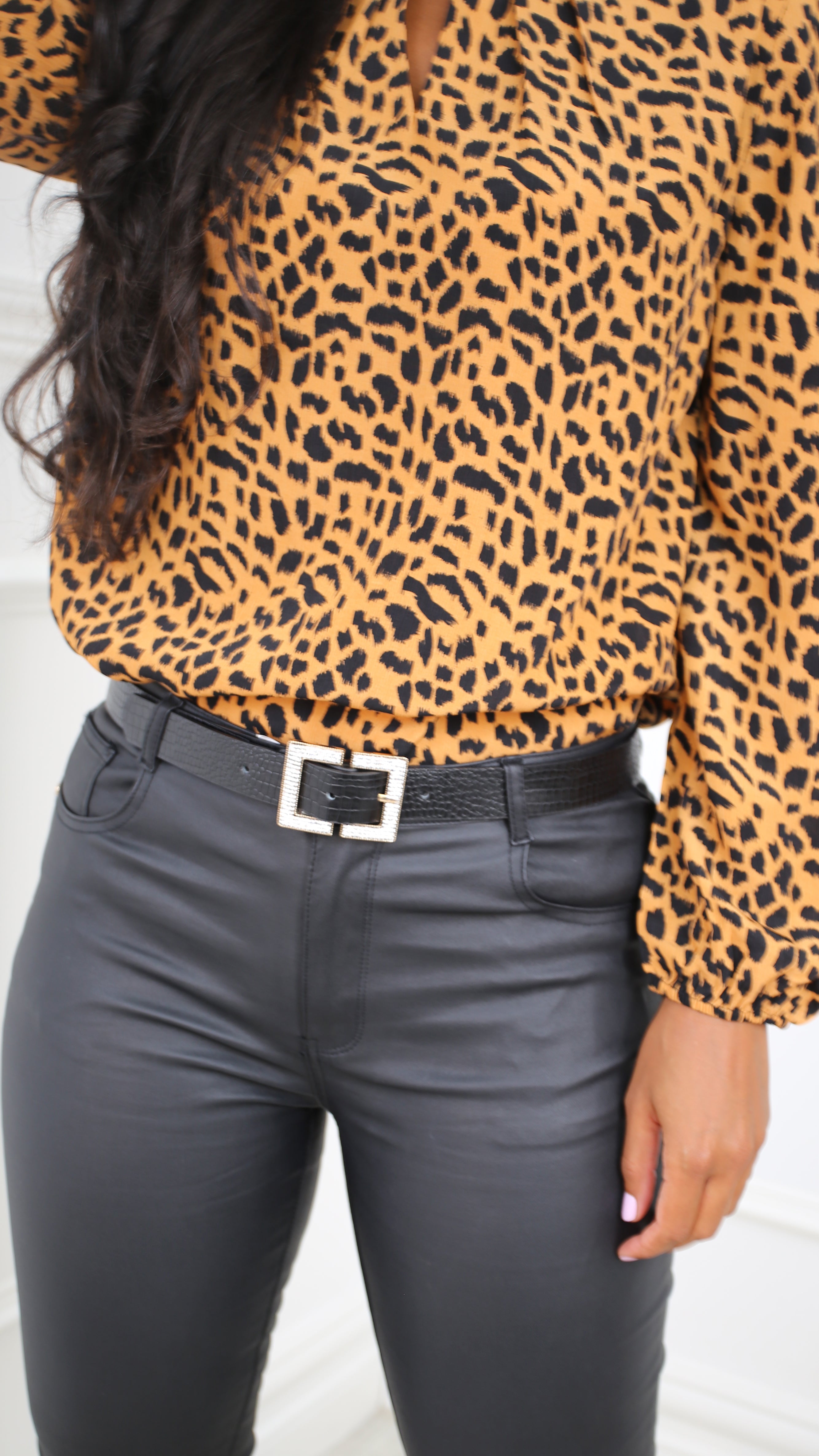 Dee Black Diamante Buckle Belt