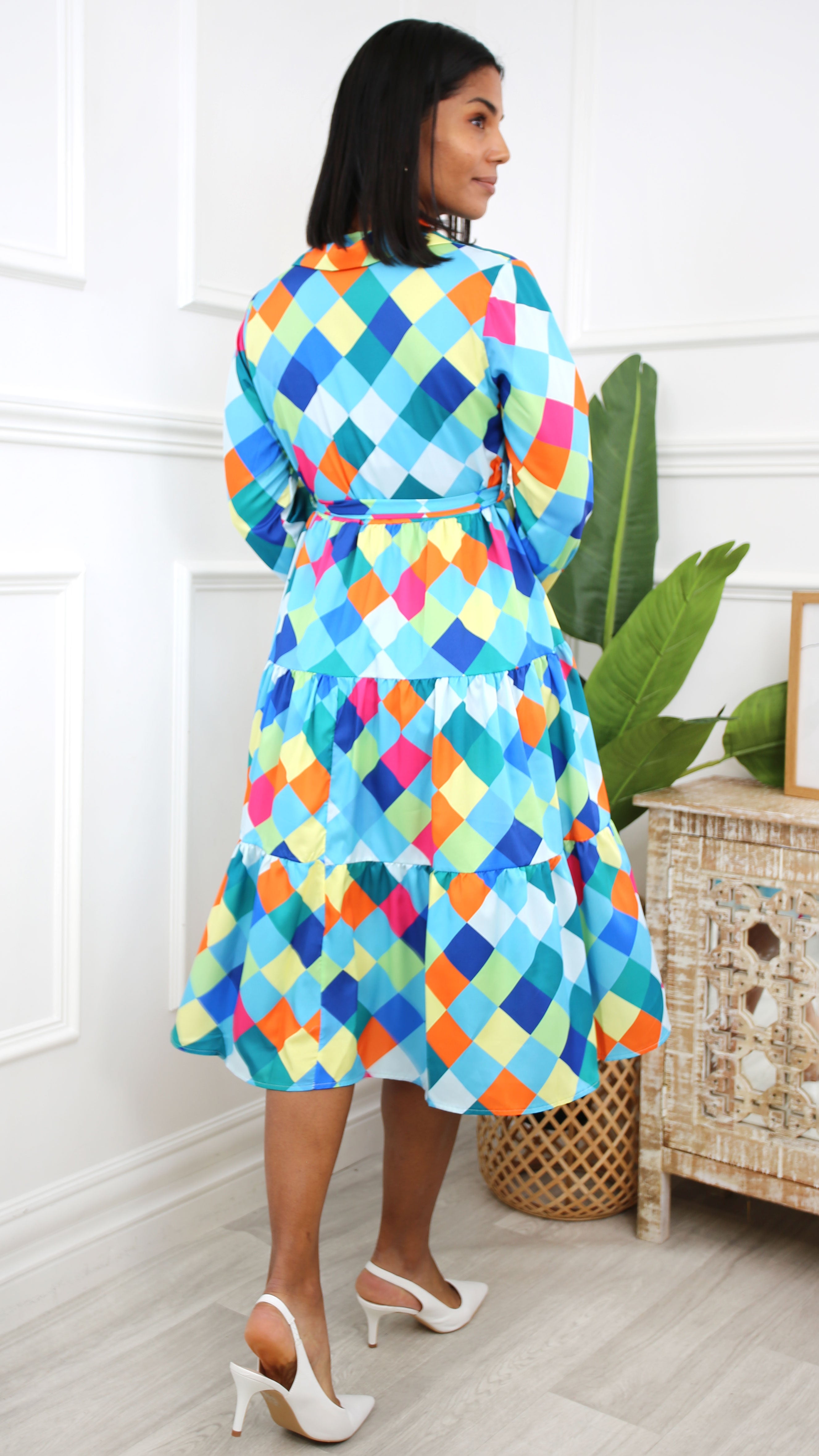 Laure Blue Smock Shirt Dress