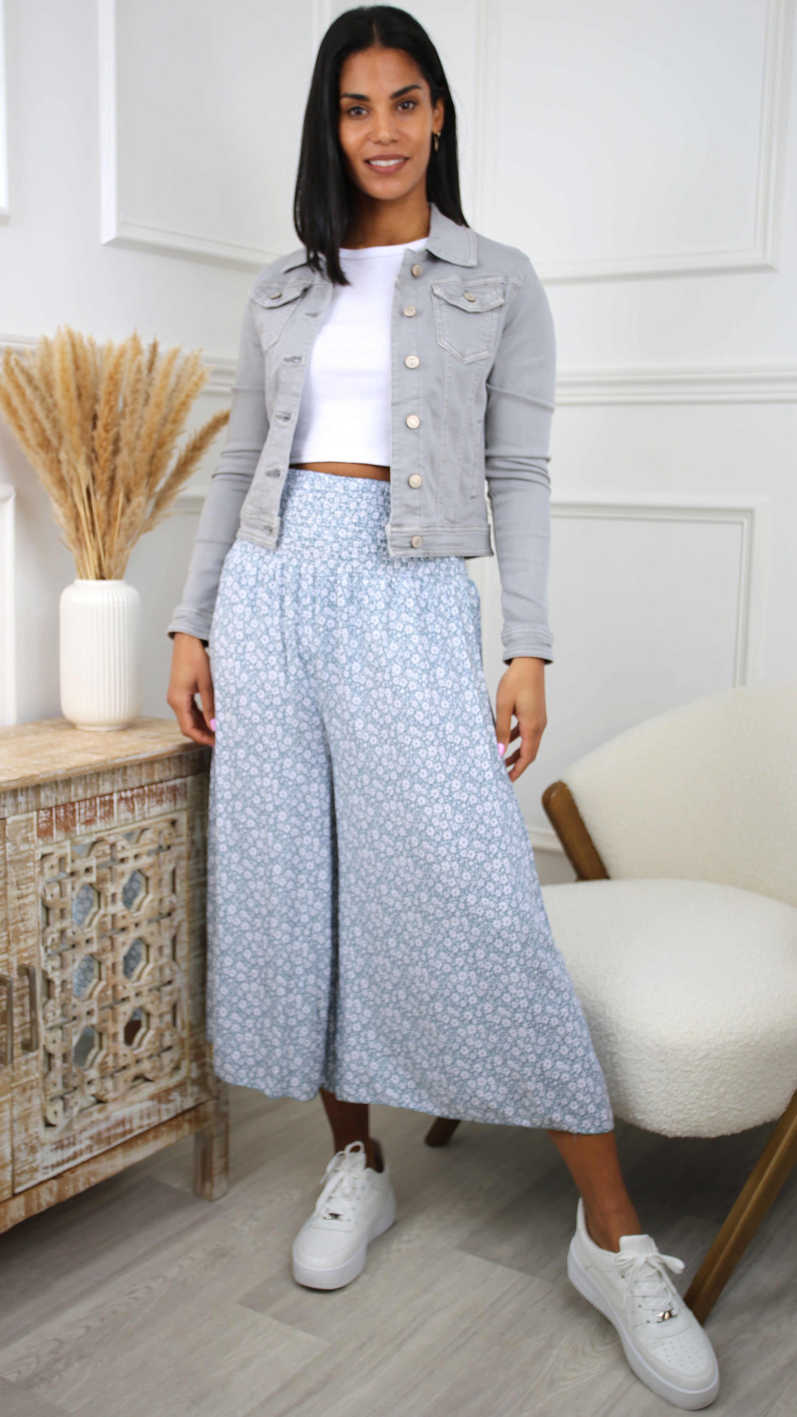 Saskia Sage Wide Leg Trousers
