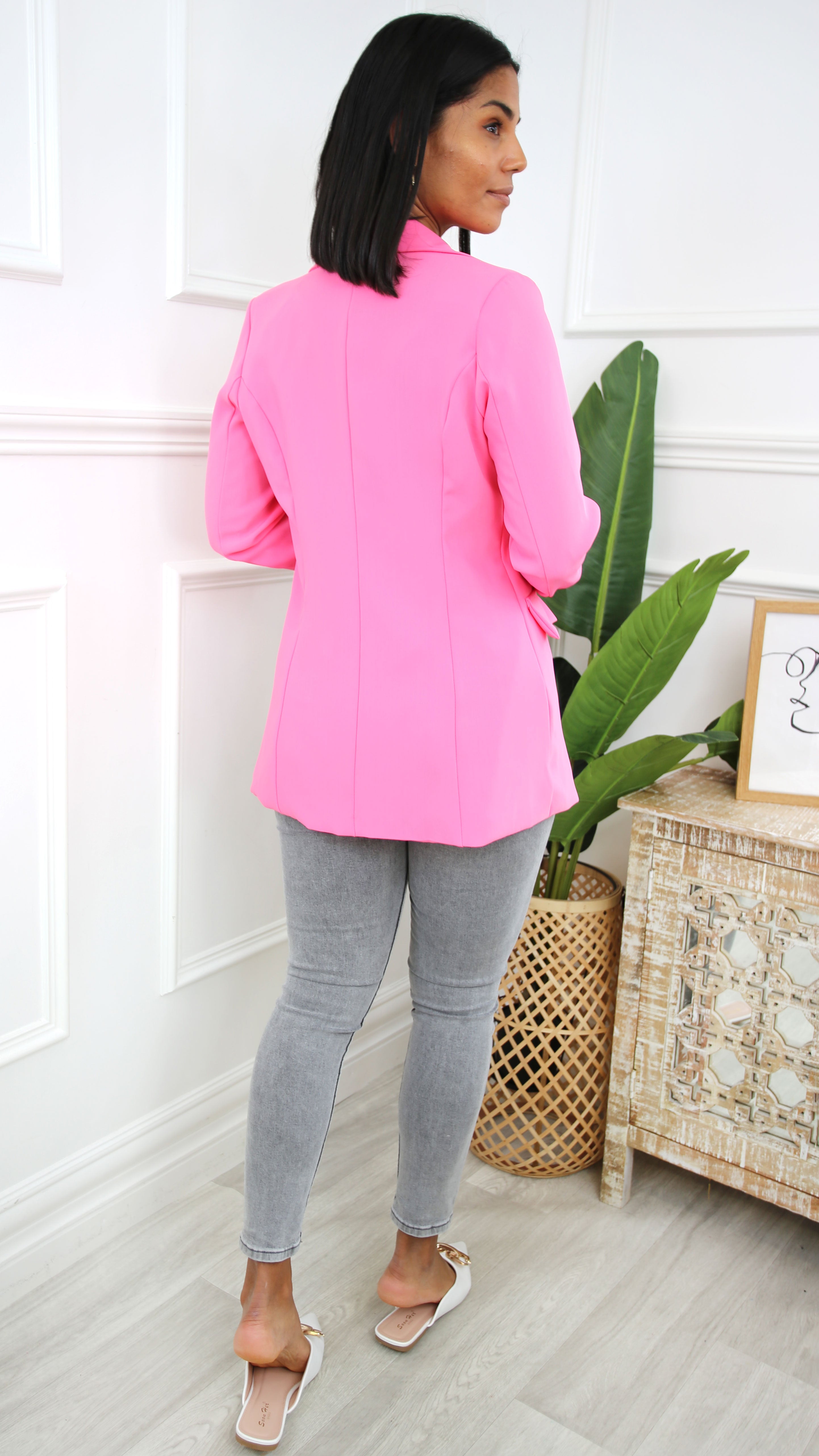 Faustine Pink Double Breasted Blazer