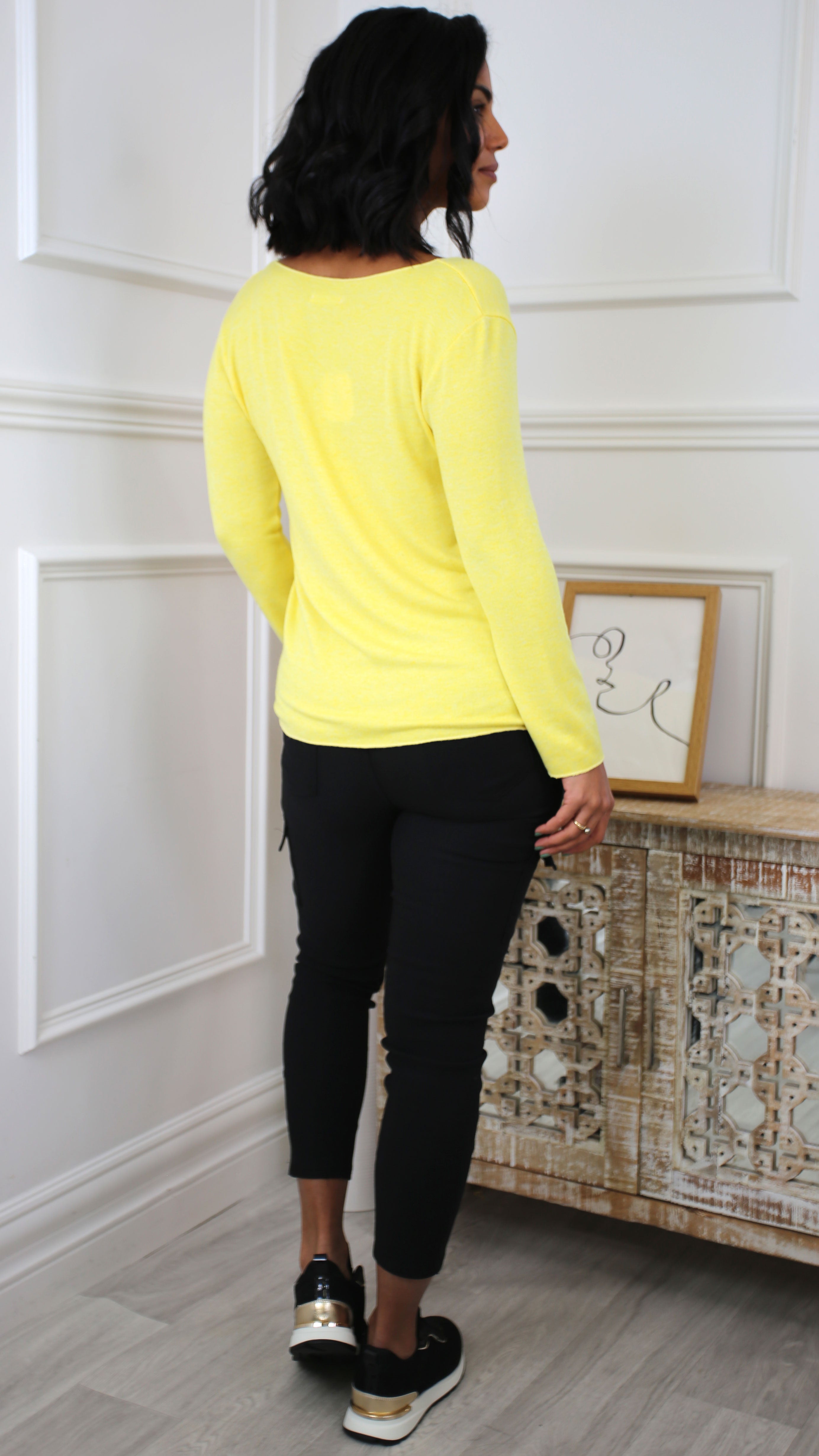 Ayda Yellow Fine Knit Top