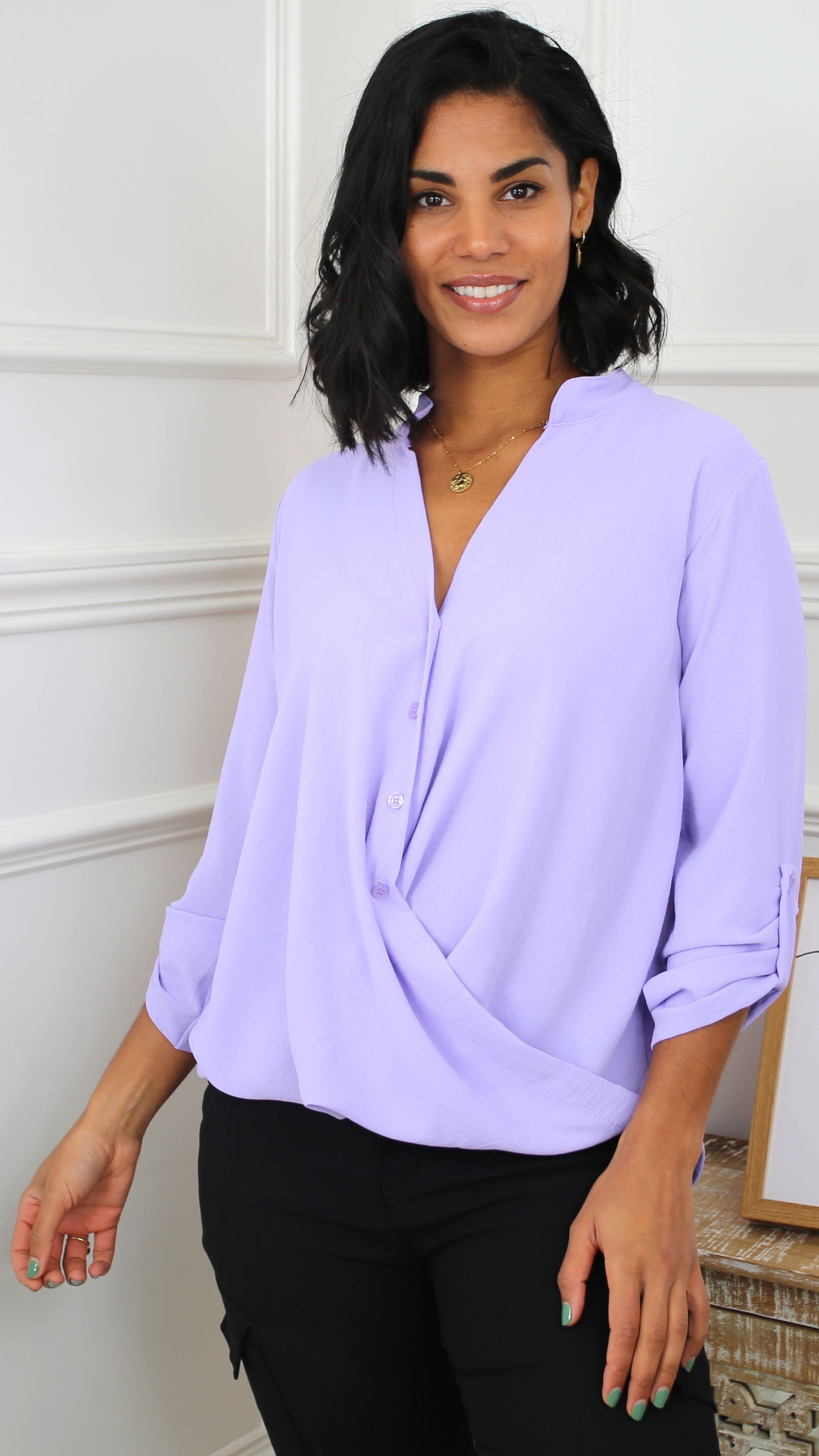 Darcy Lilac Wrap Blouse