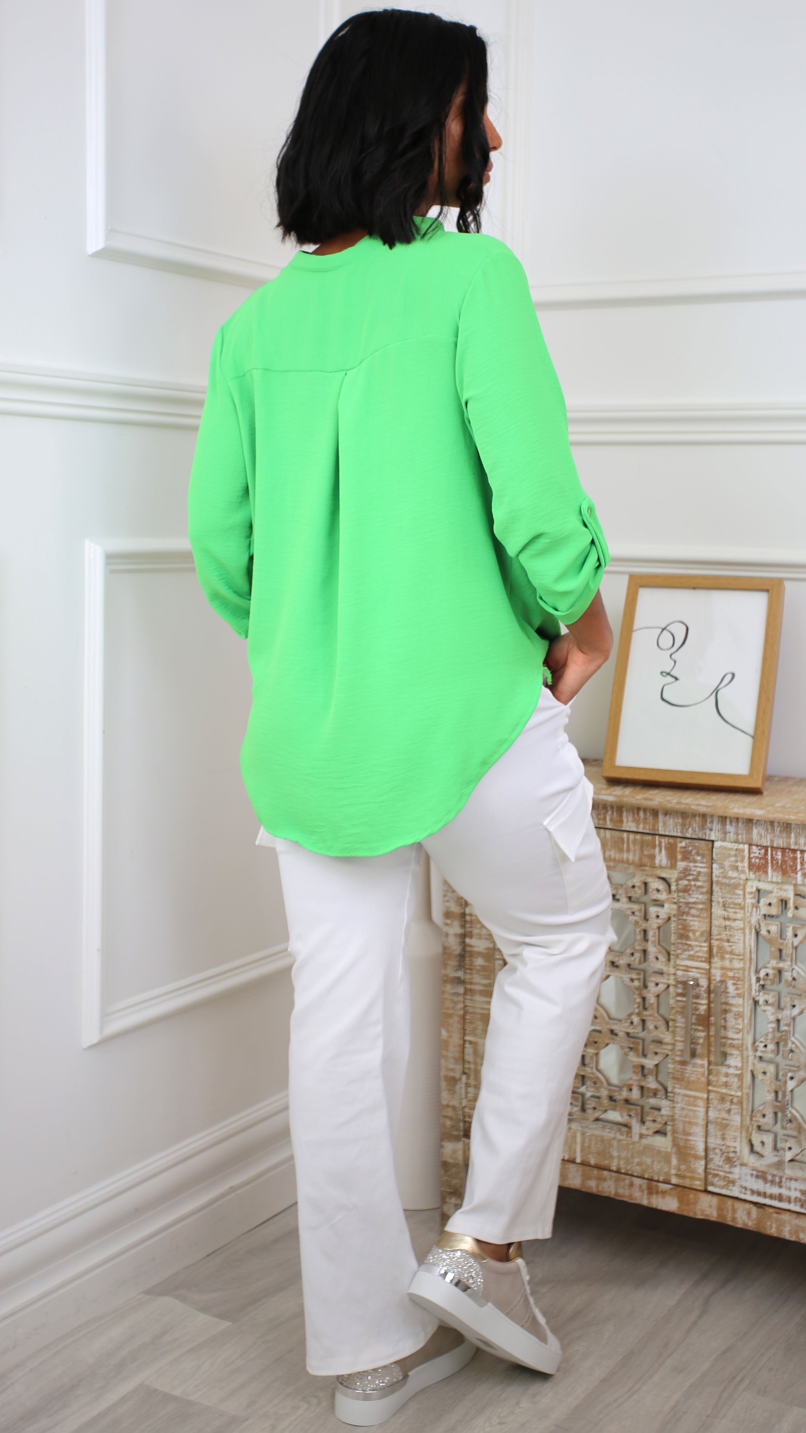 Darcy Neon Green Wrap Blouse