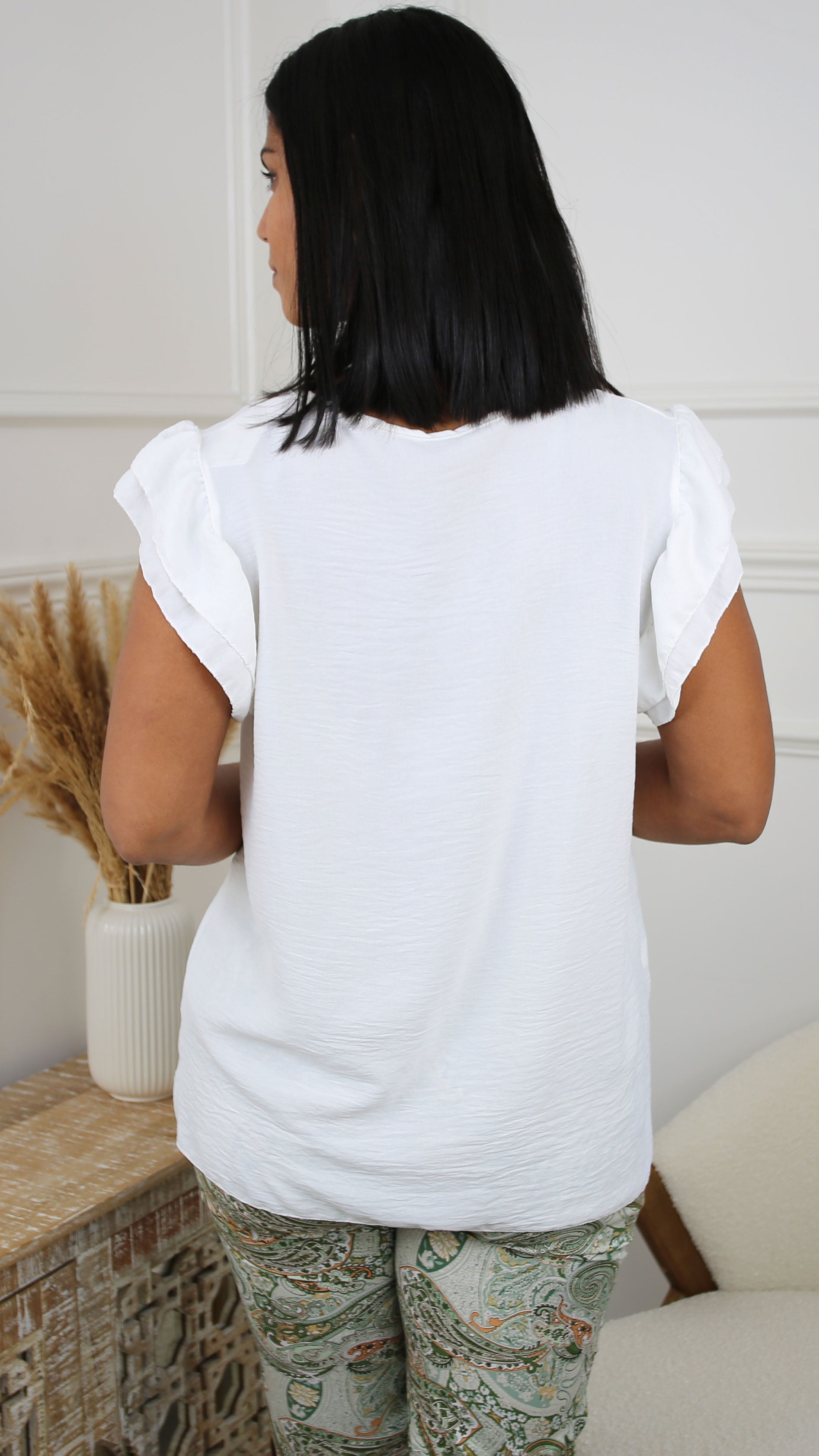 Tuva White Layered Sleeve T-Shirt