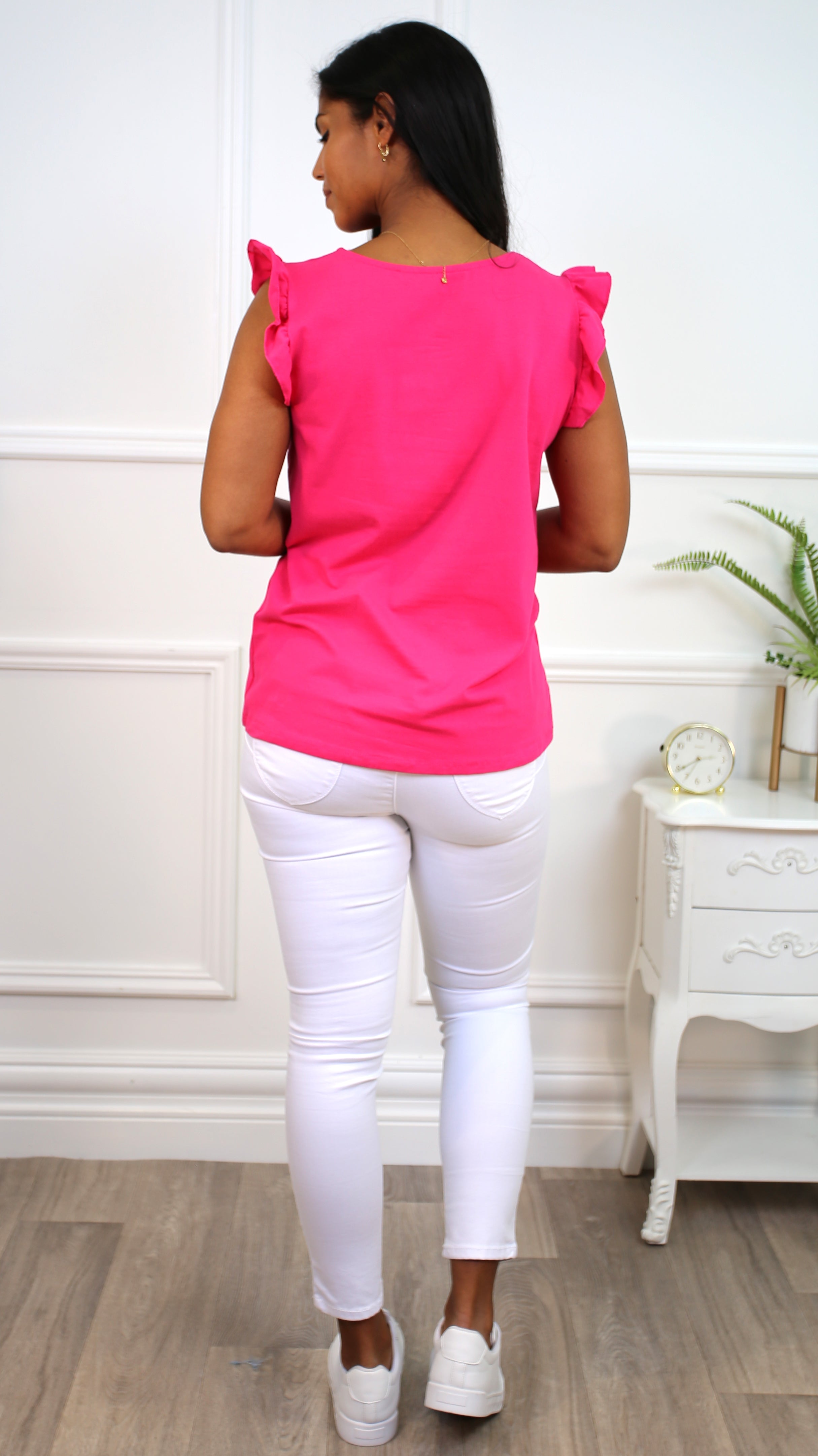 Phoenix Pink Frill Sleeve Blouse