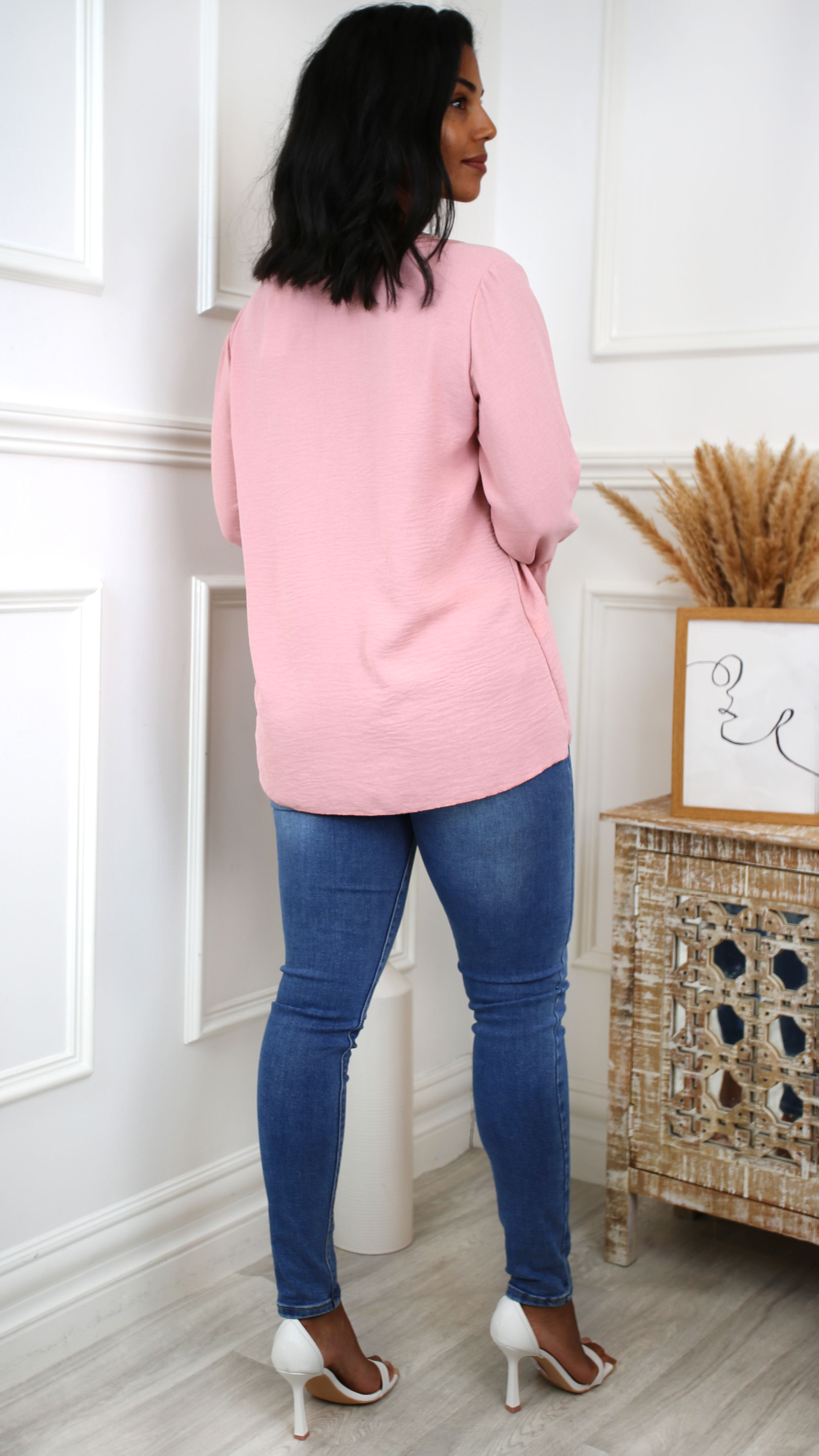 Louise Pink Lace Detail Top