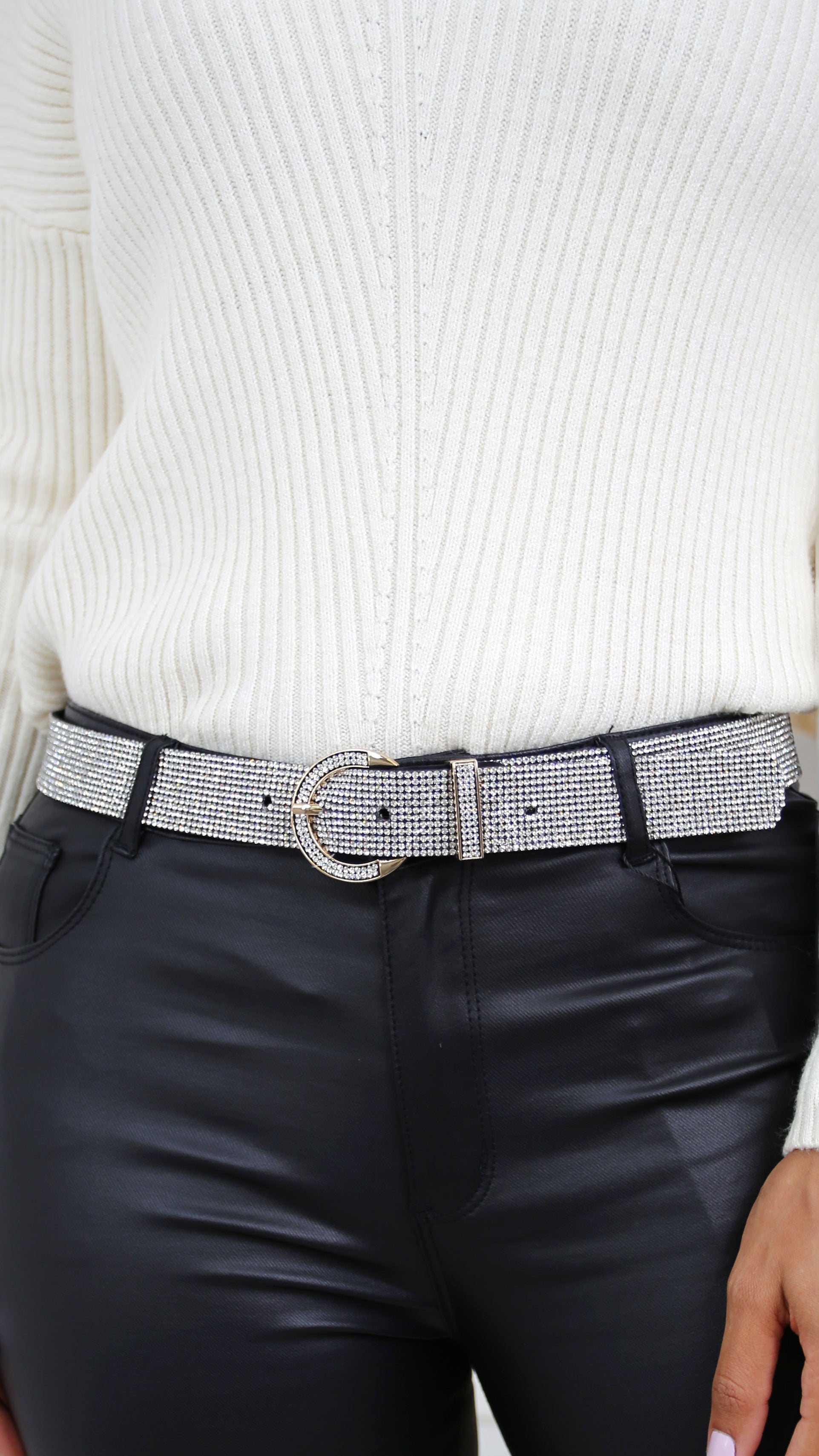 Scilla Gold Buckle Diamante Belt