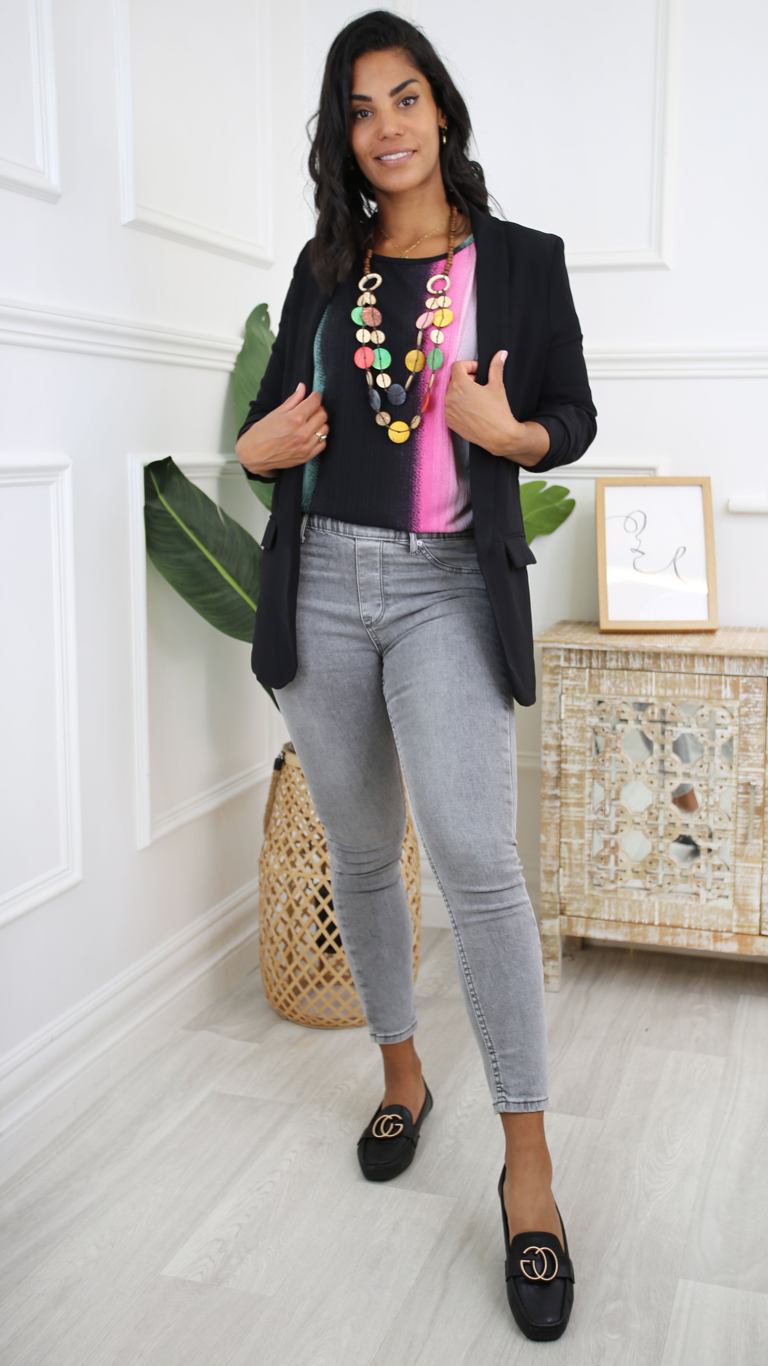 Sheila Black Open Front Blazer