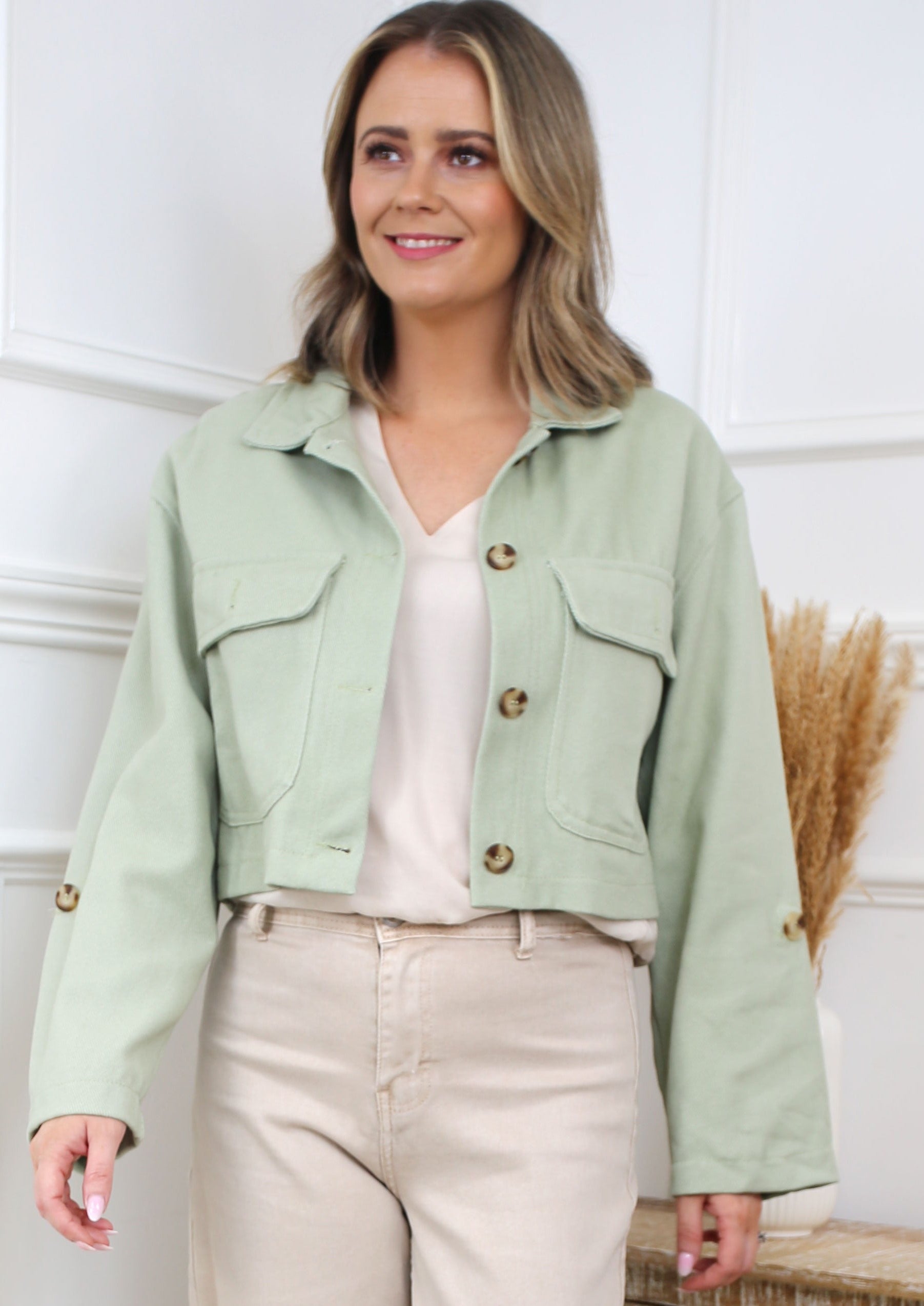 Kira Khaki Short Jacket