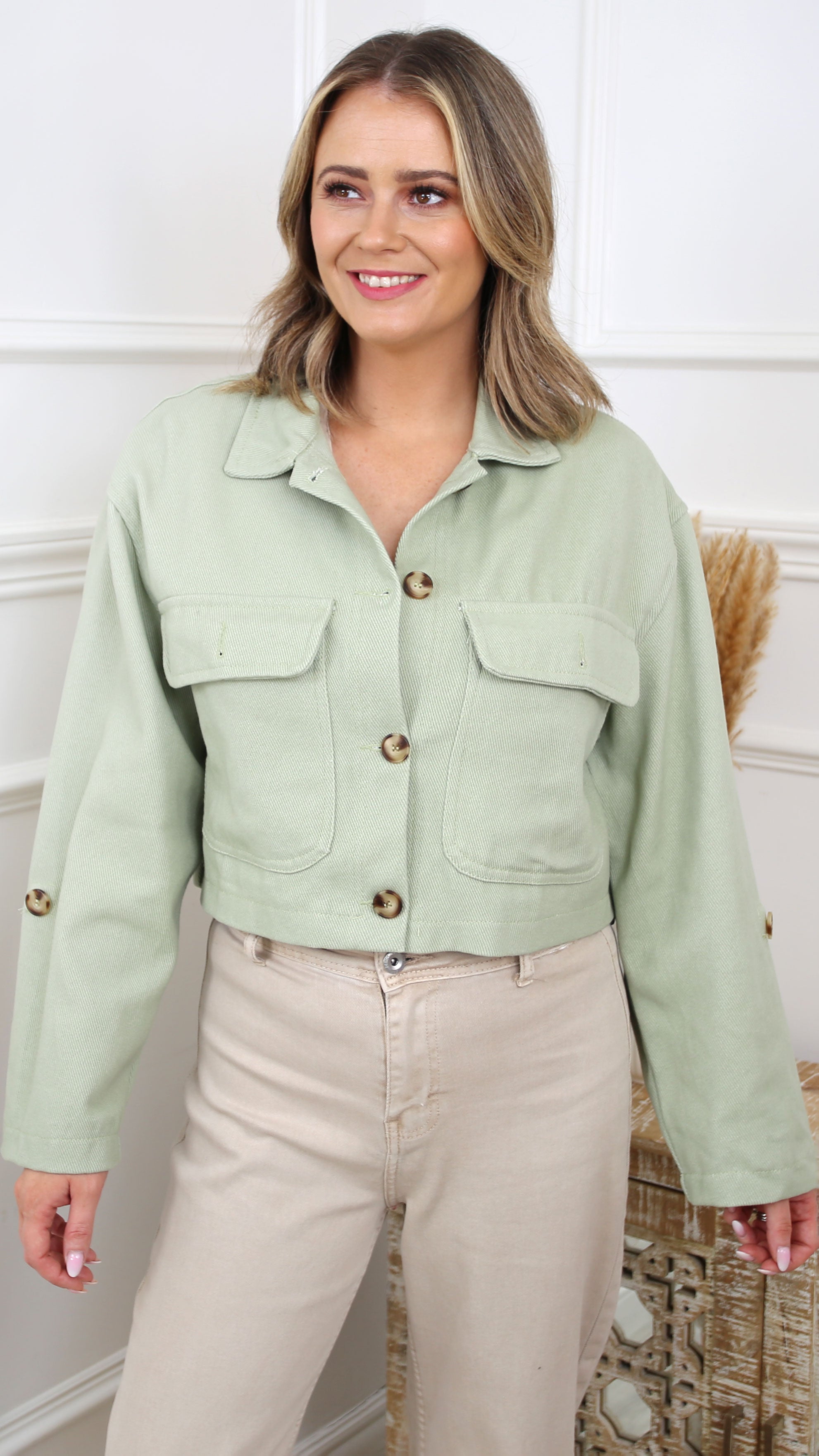 Kira Khaki Short Jacket