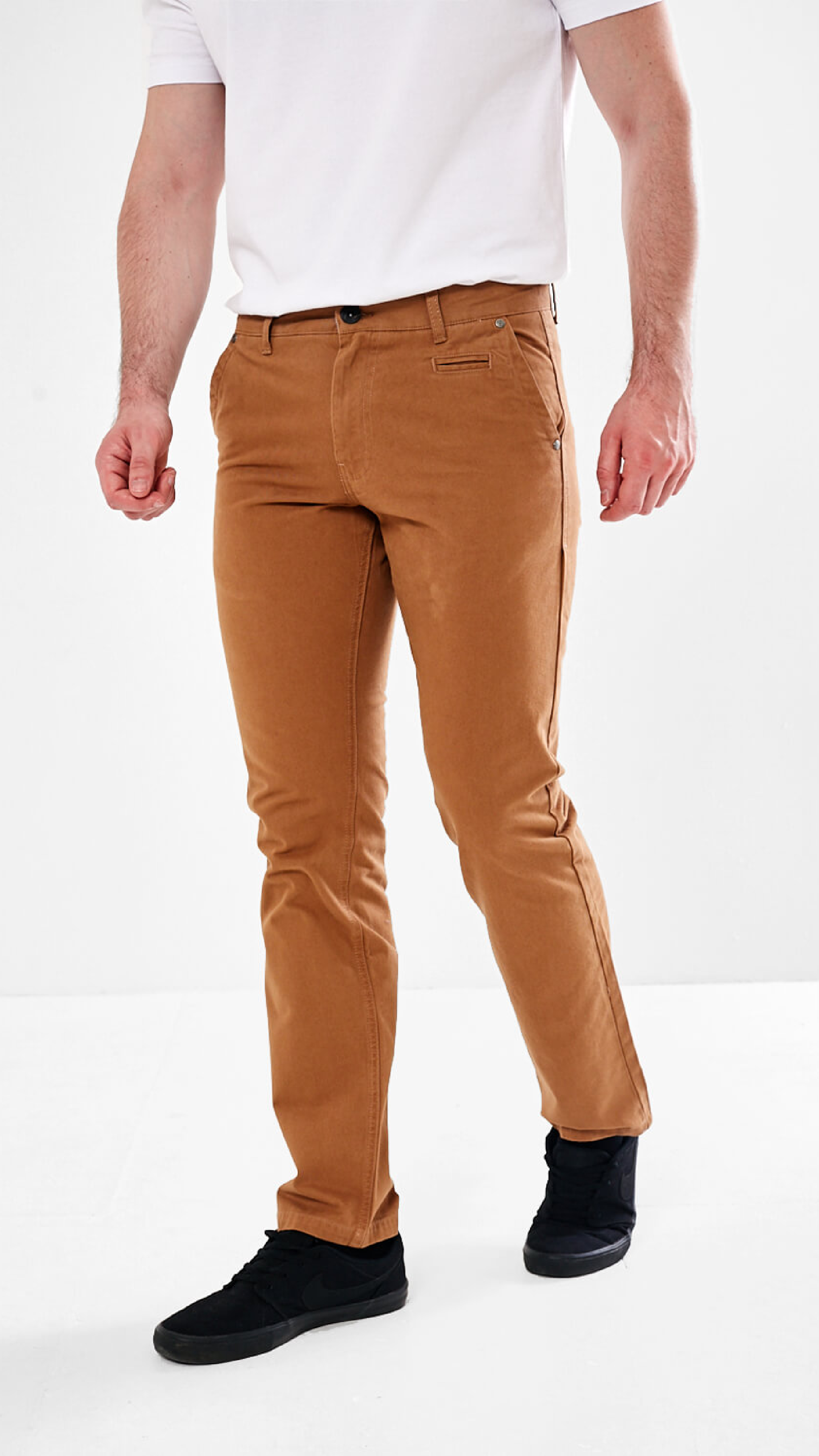 Jonnie Tobacco Cotton Chinos