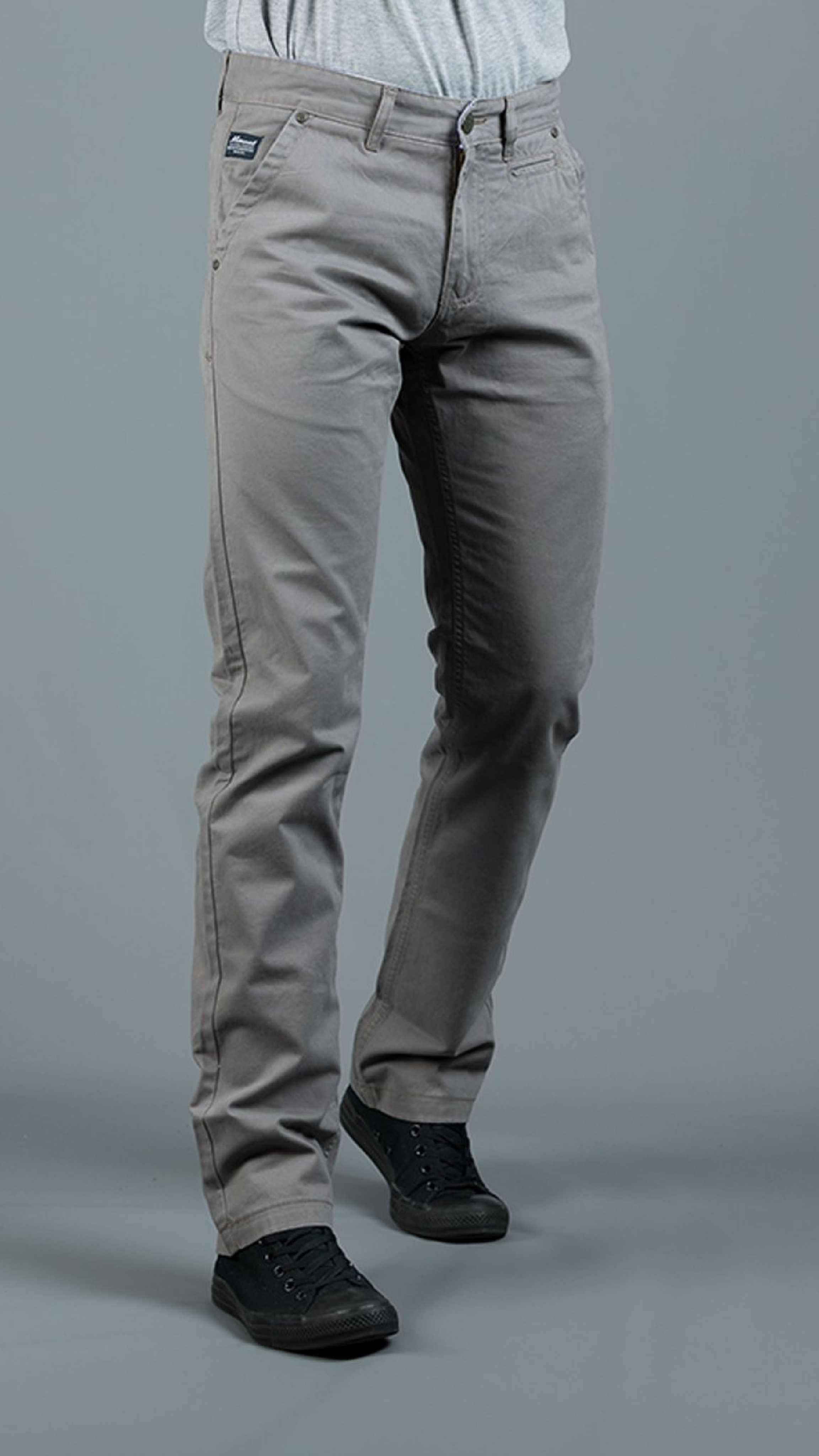 Jonnie Storm Grey Cotton Chinos