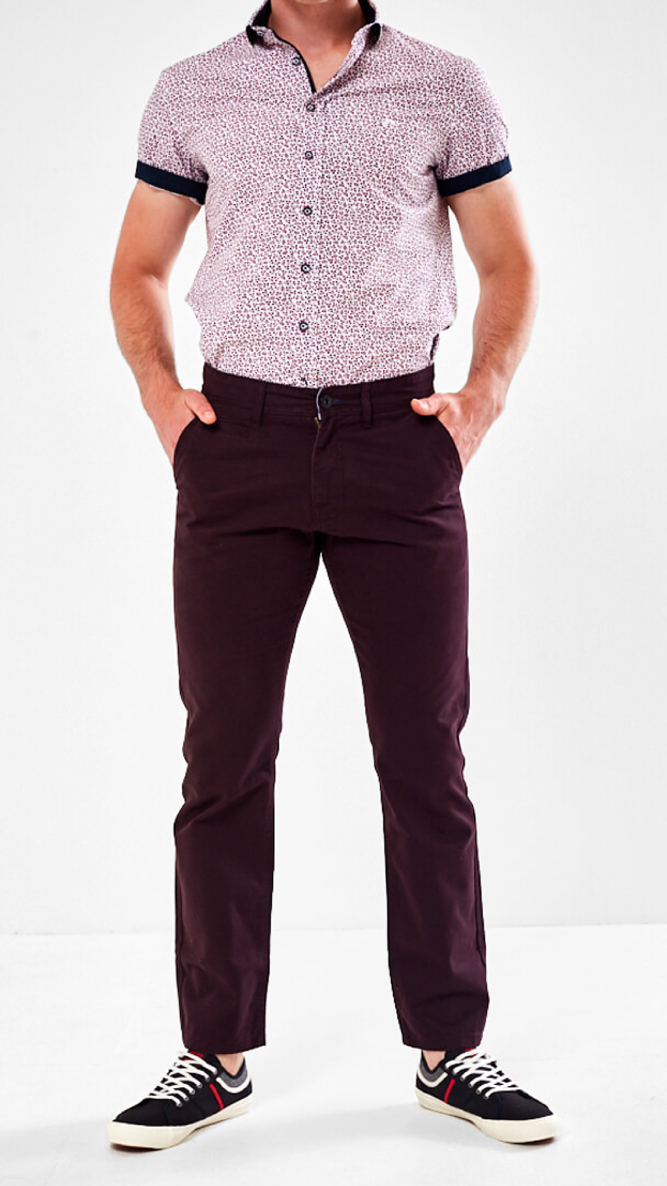 Pete Burgundy Regular Chinos