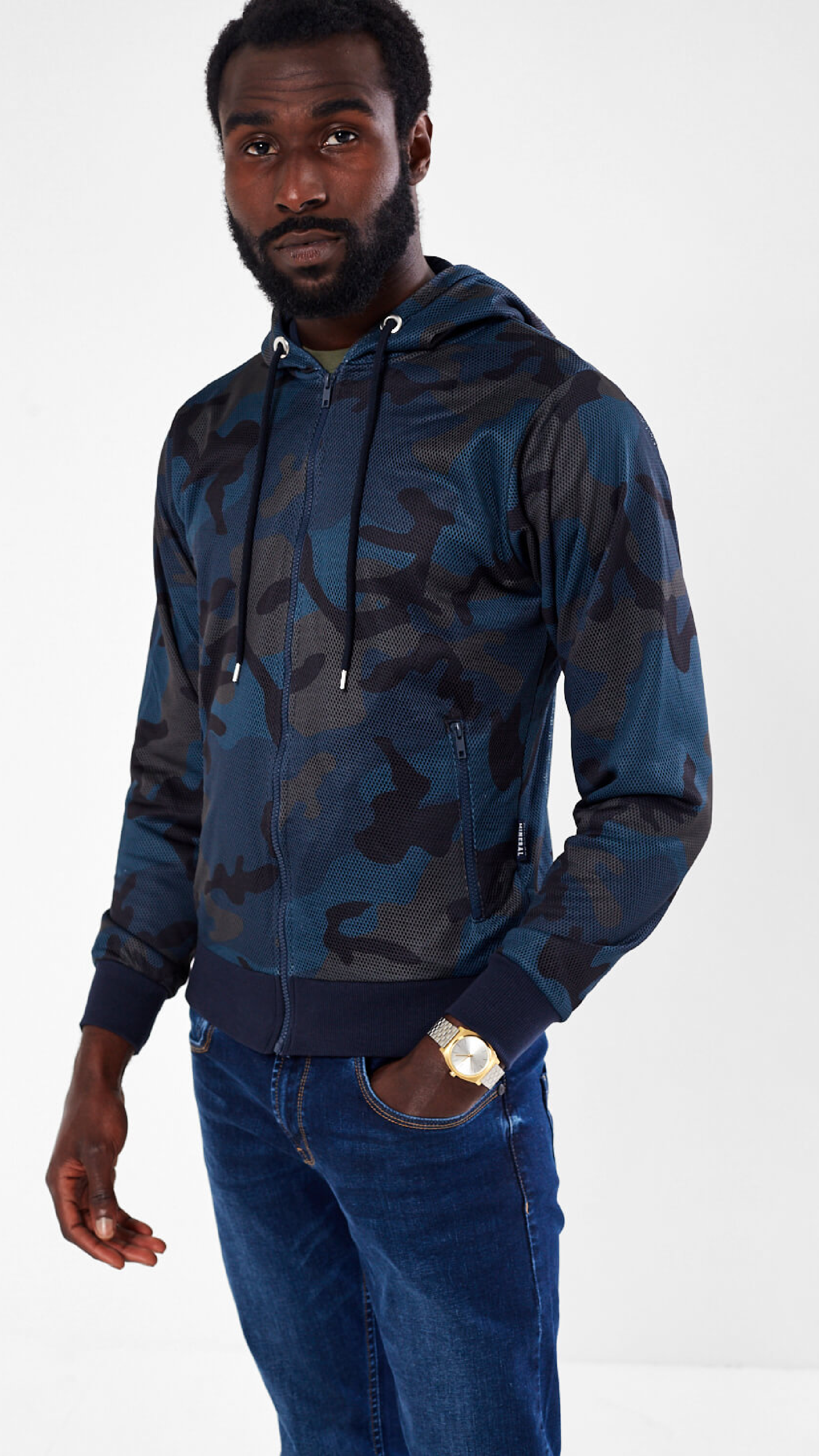 Hierro Navy Camo Hoodie