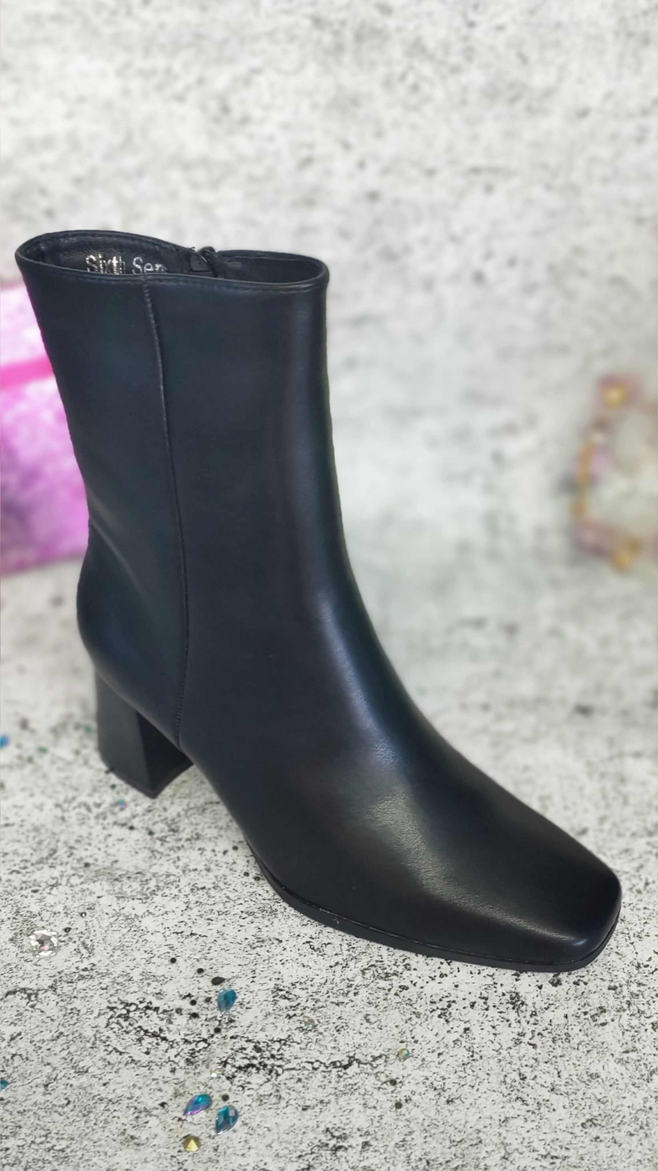 Jamila Black Ankle Boots