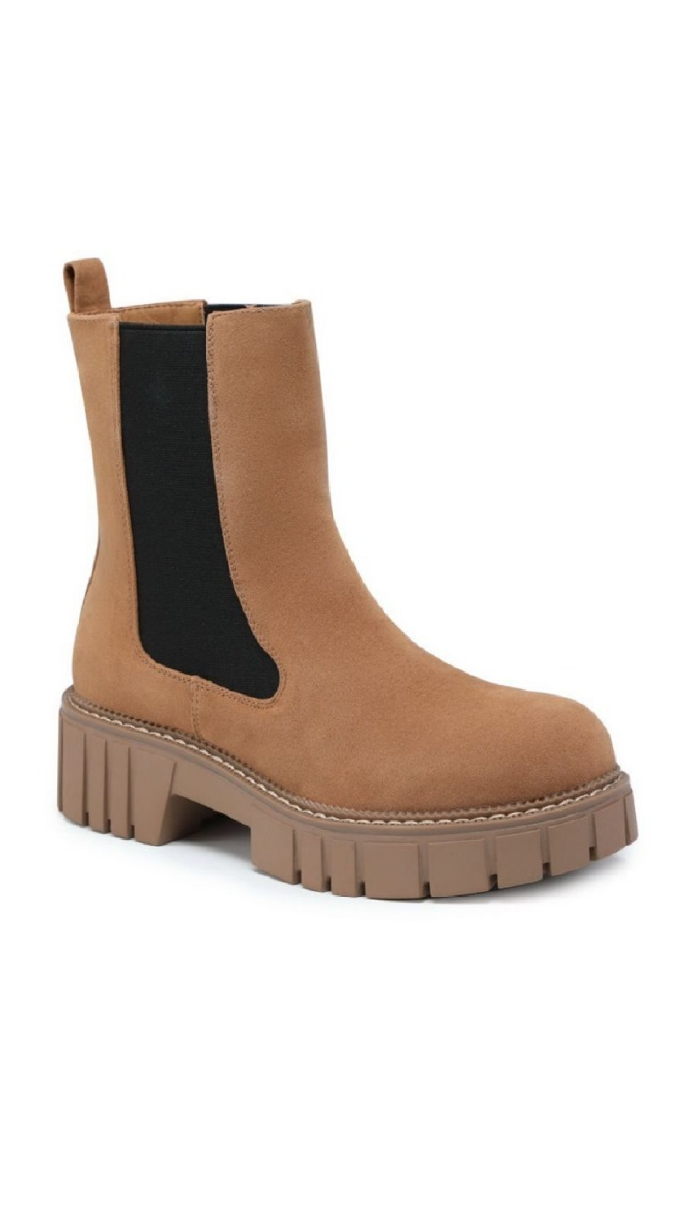 Scilla Camel Chunky Chelsea Boots