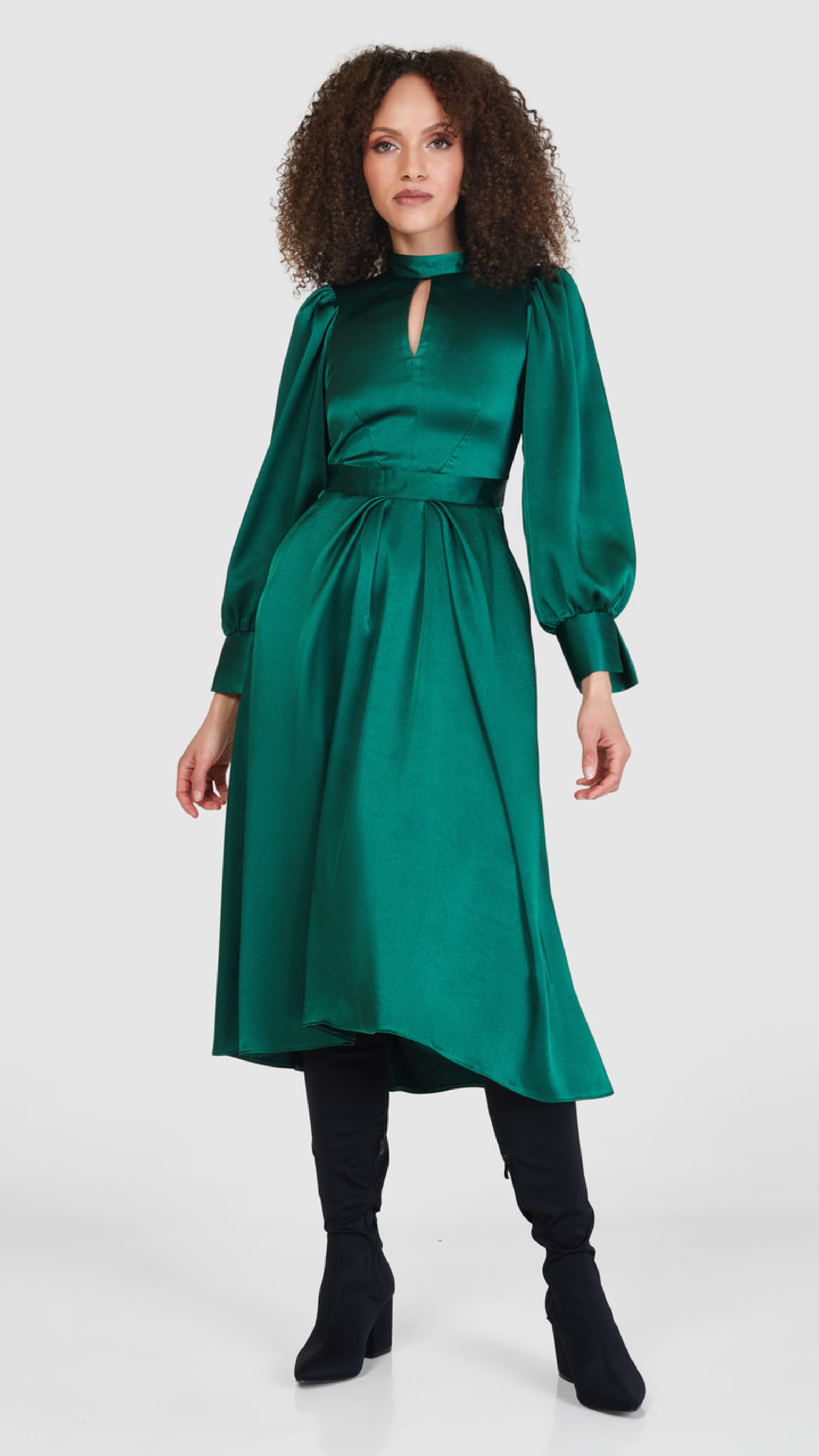 Missouri Green High Low Midi Dress