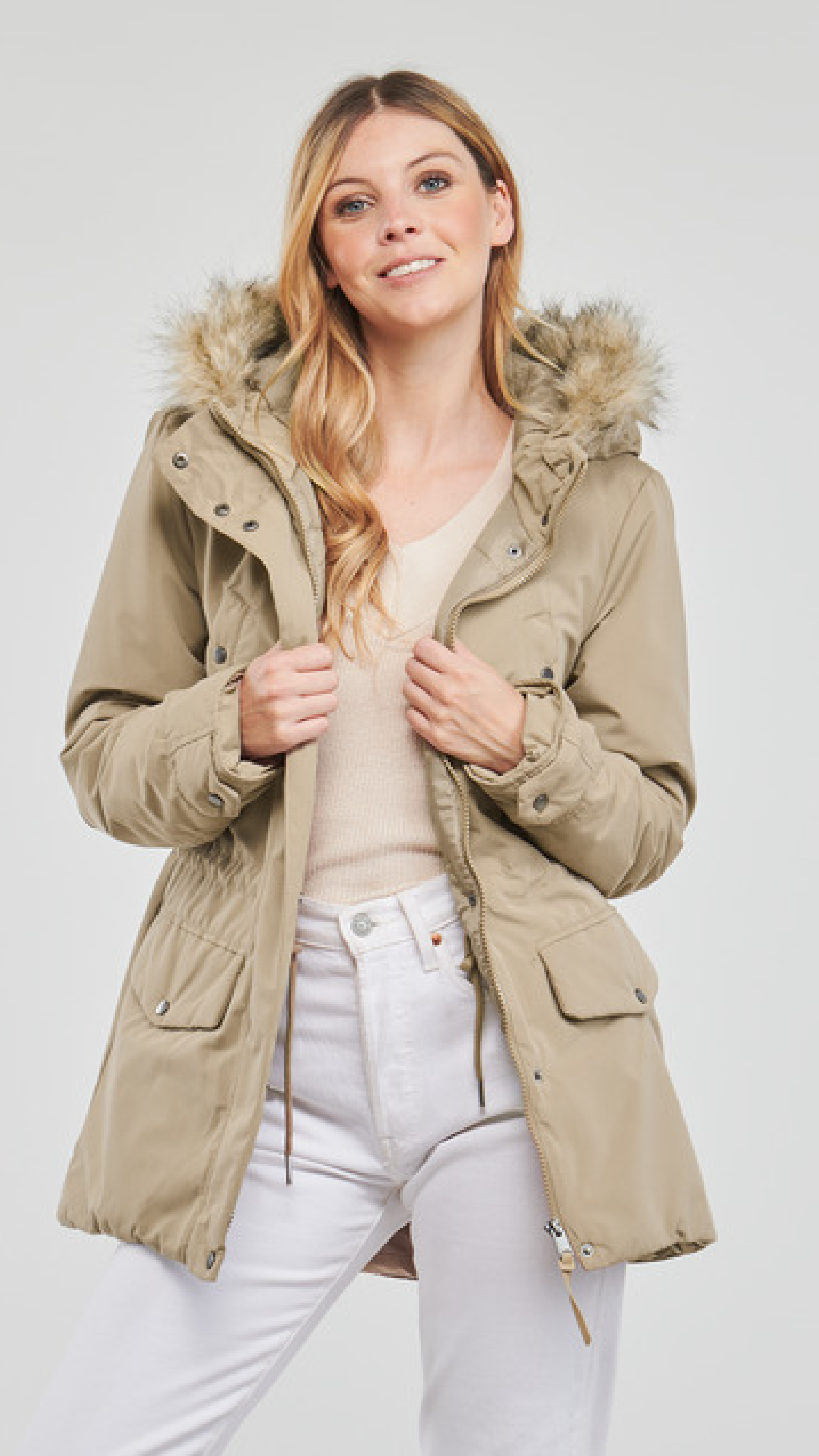 Demi Beige Parka Jacket