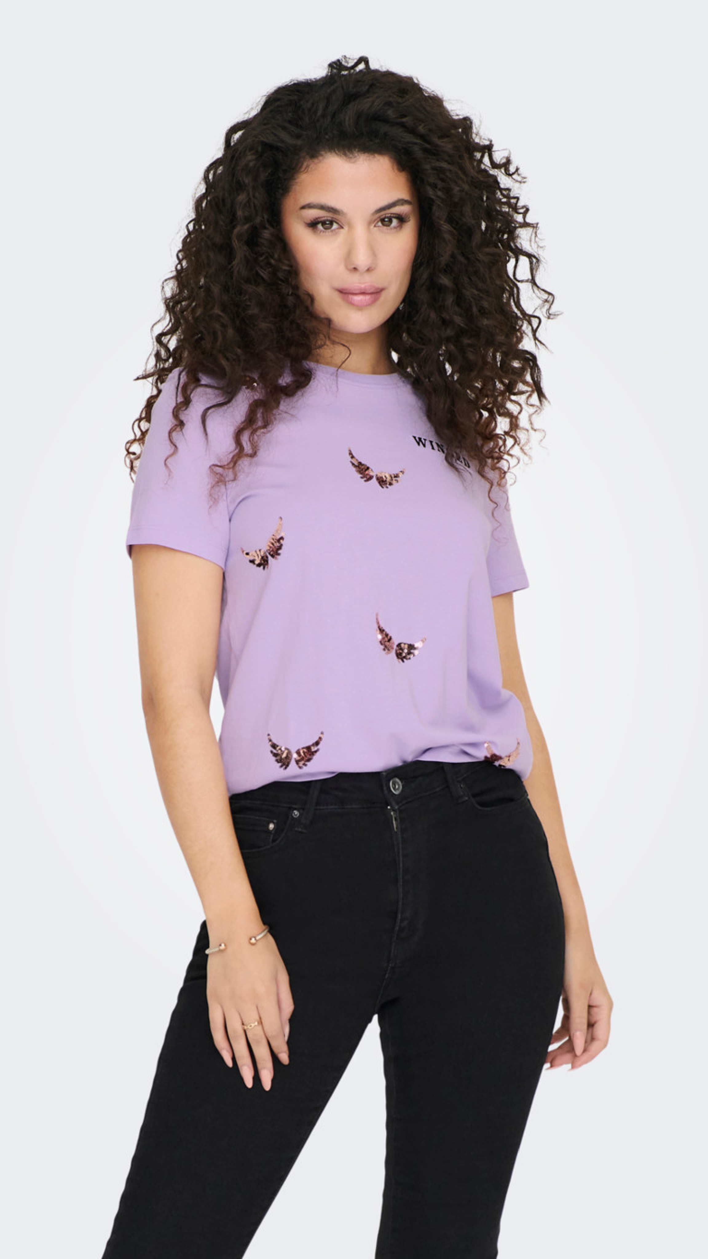 Kita Purple Sequin Wings T-Shirt