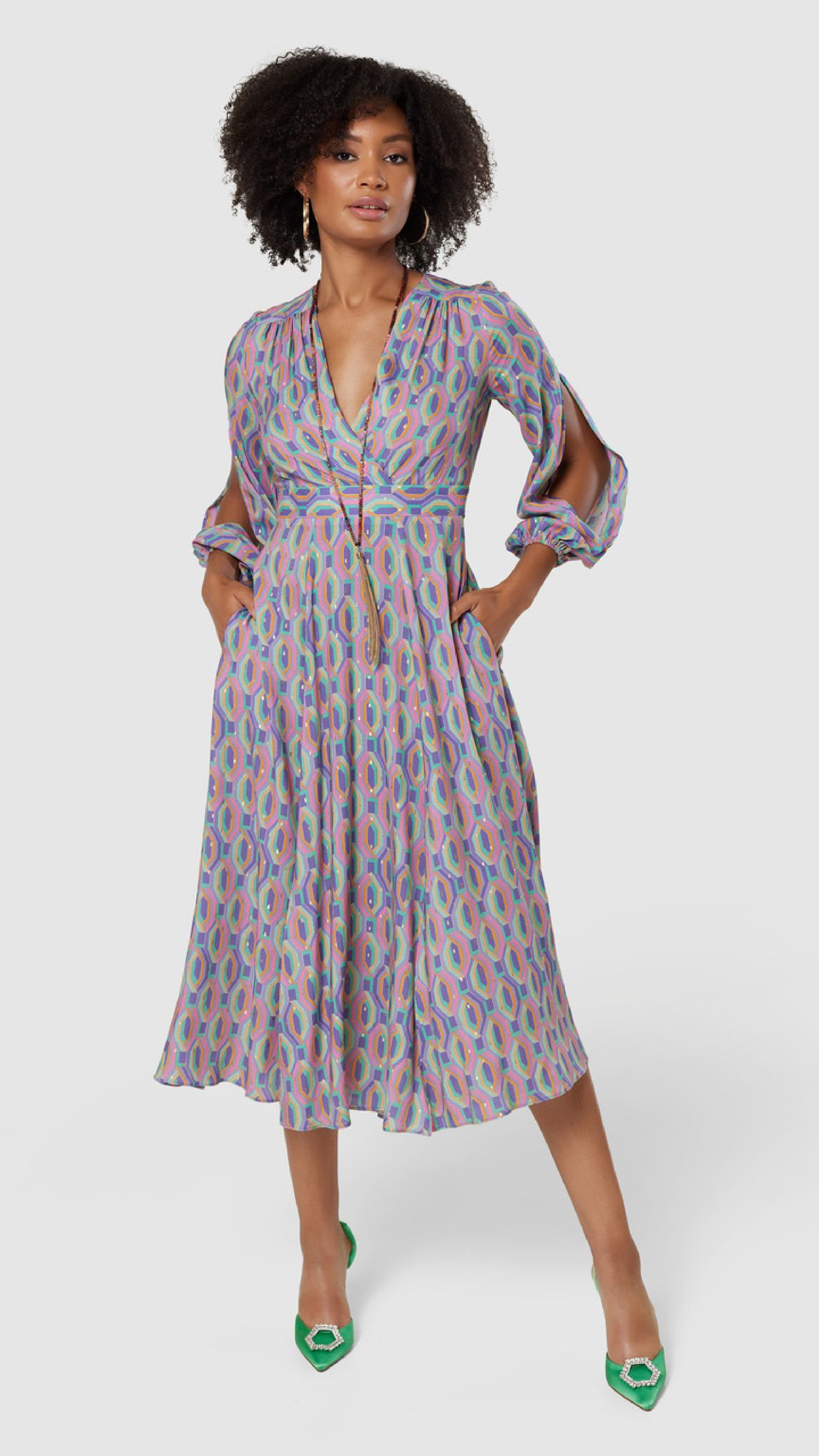 Loyola Purple Split Sleeve Dress