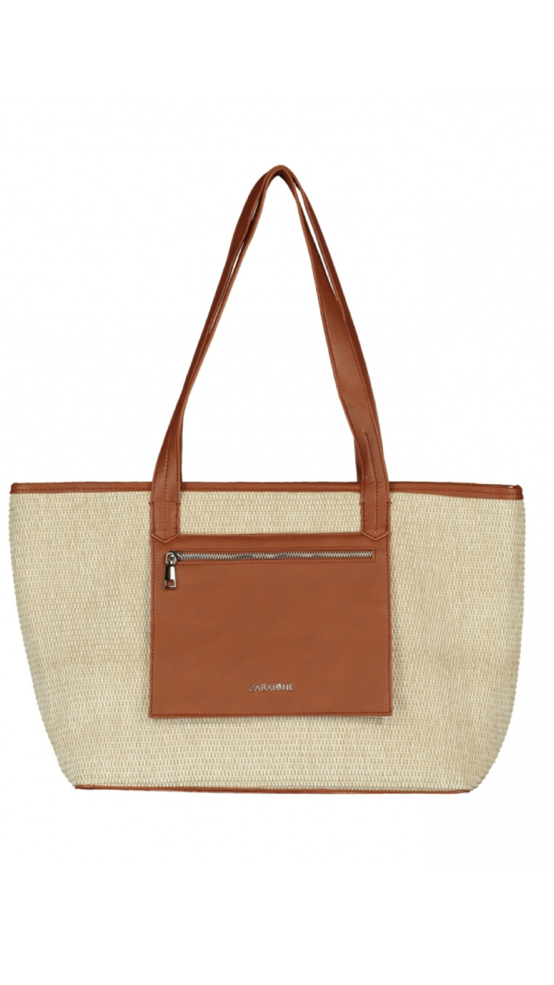 Tamina Beige Straw Tote Bag