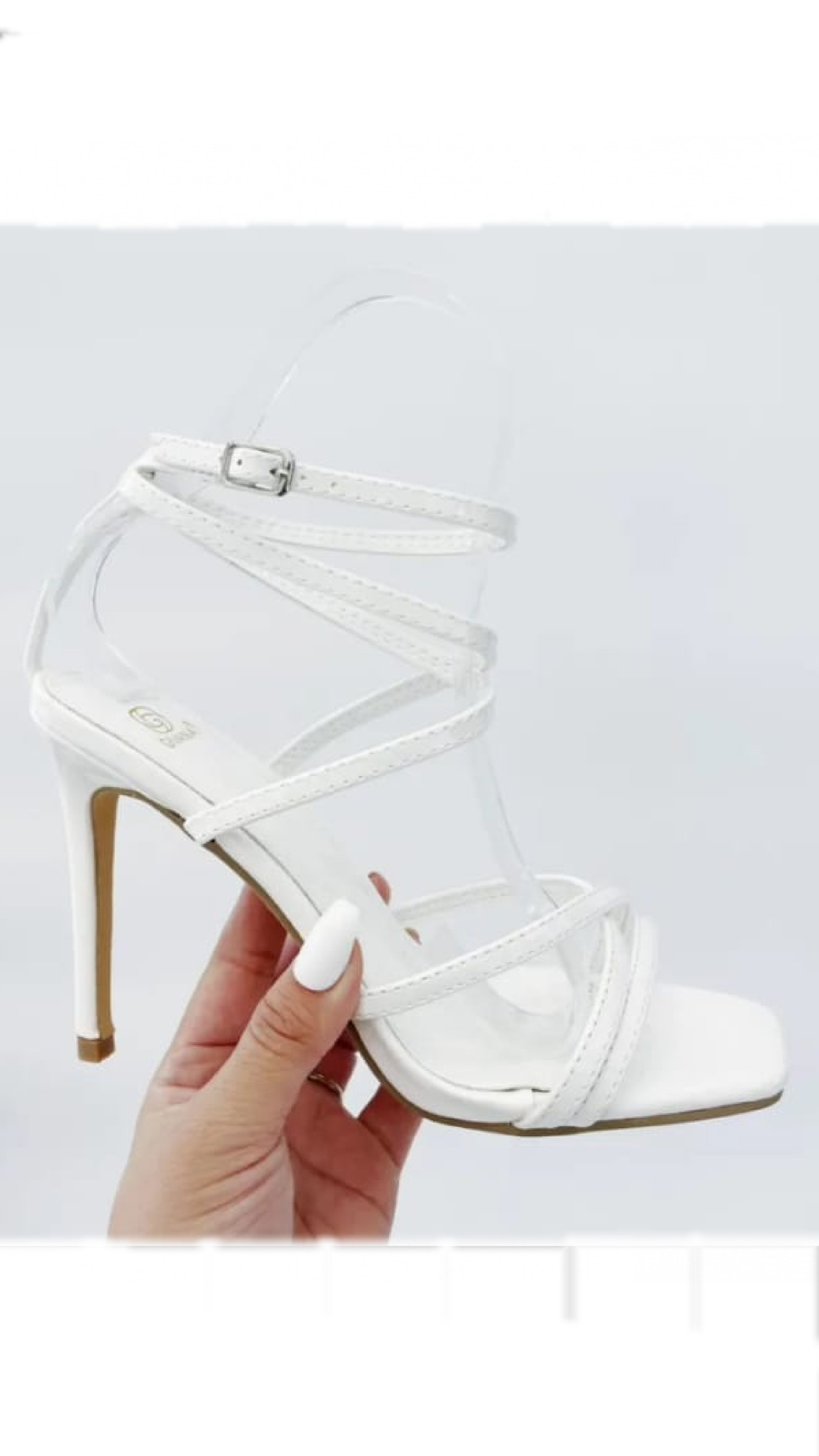 Carmel White Stiletto Strappy Sandals