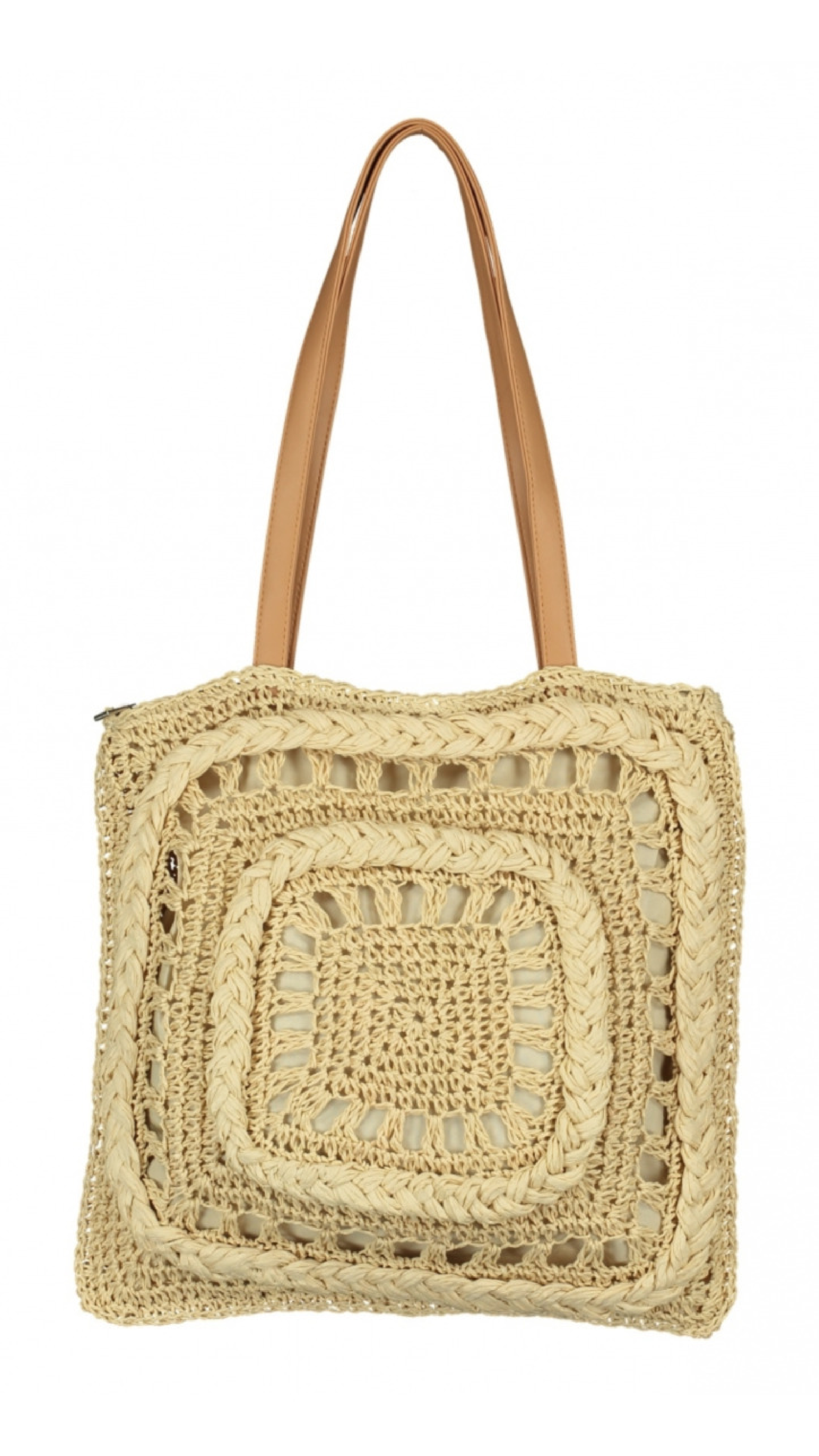 Philine Beige Straw Tote Bag