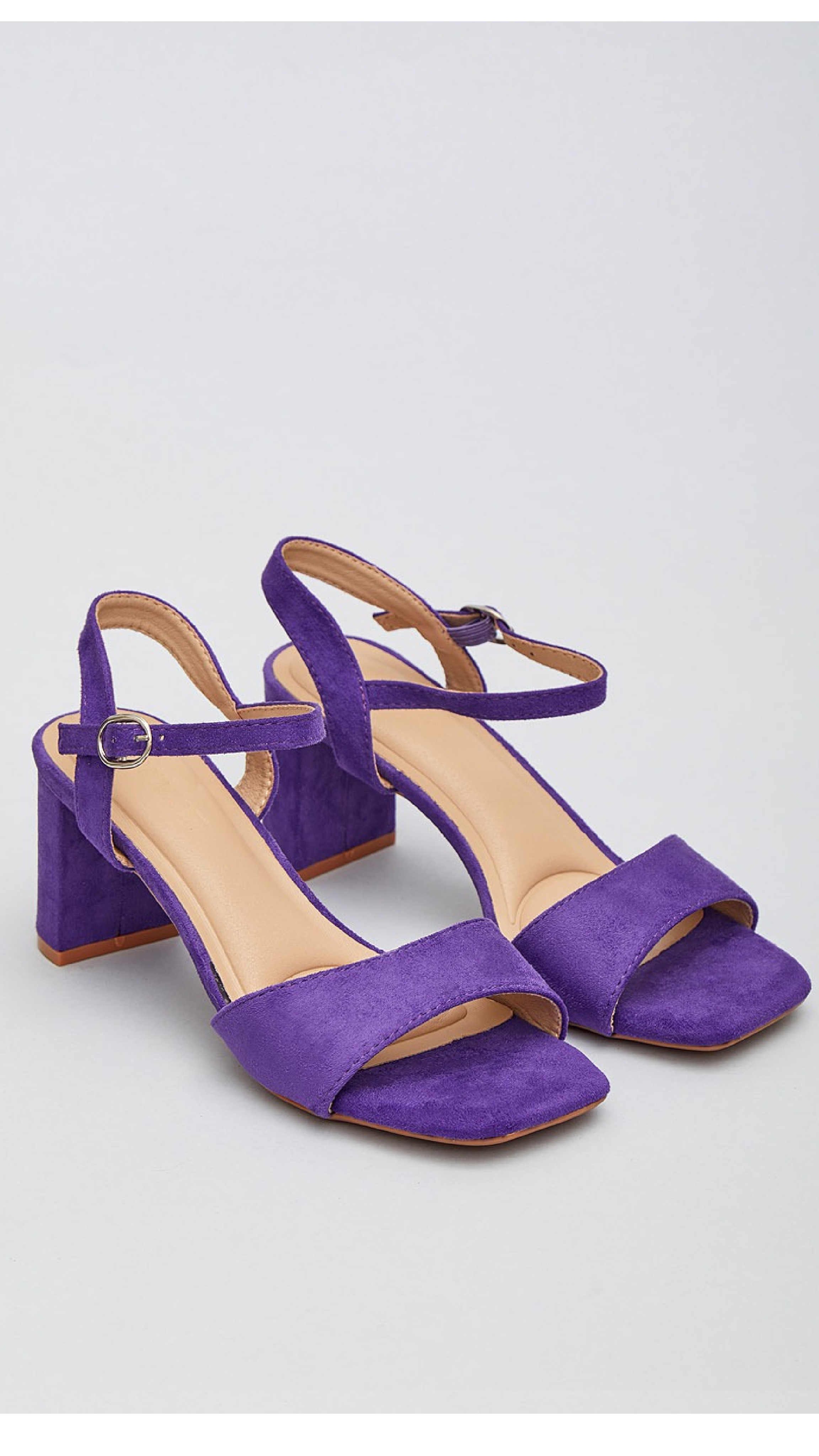 Barbara Purple Block Heel Sandals