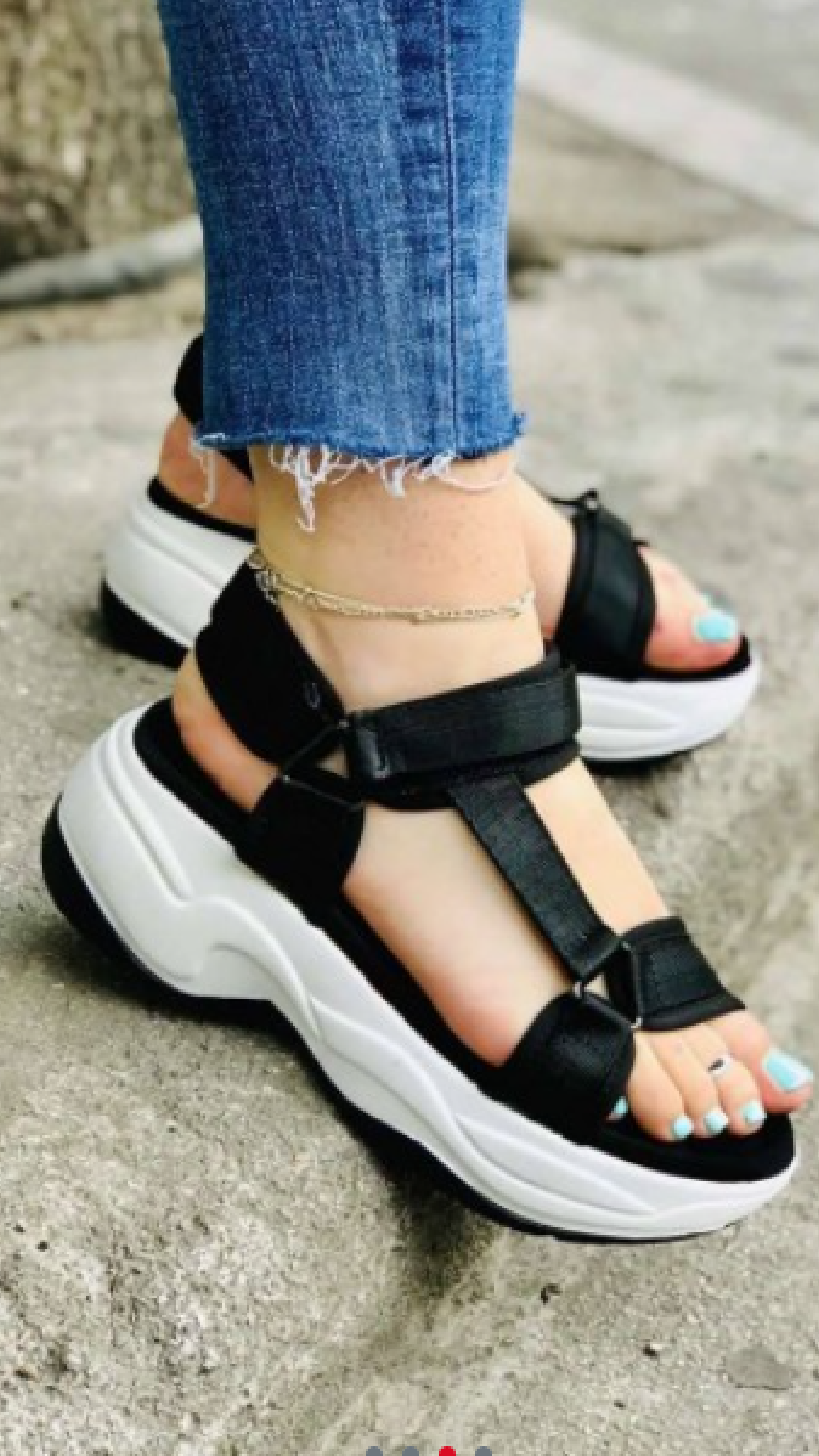 Taylor Black Chunky Platform Sandals